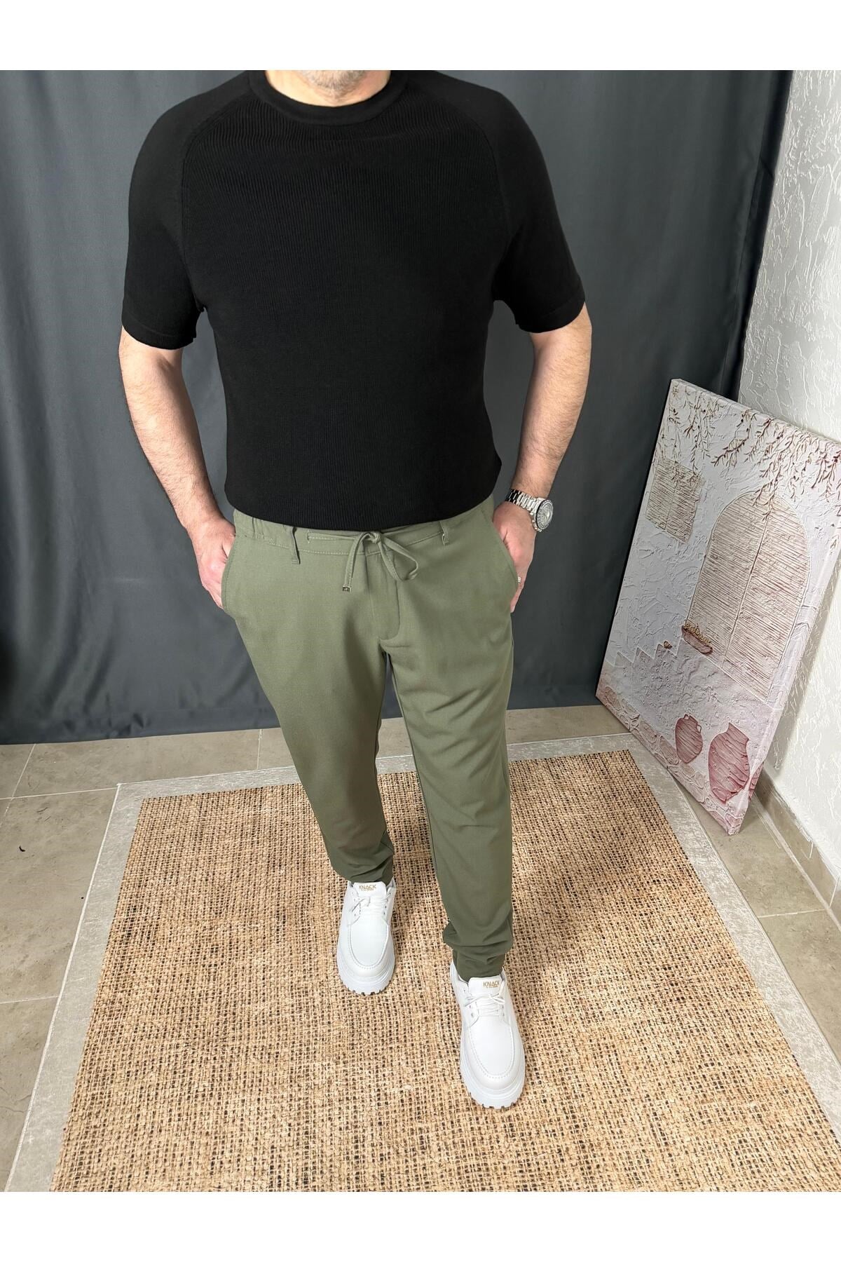 LİKRALI DAR PAÇA KUMAŞ PANTOLON