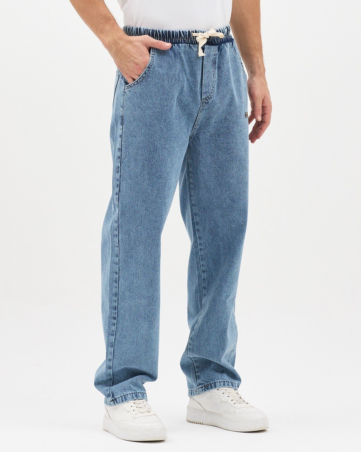 MAVİ ERKEK RAHAT KESİM BAGGY JEAN PANTOLON