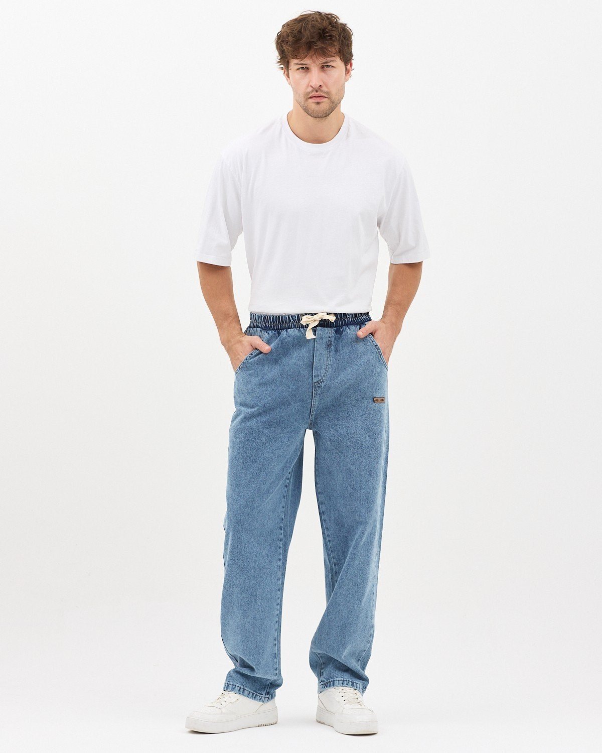 MAVİ ERKEK RAHAT KESİM BAGGY JEAN PANTOLON