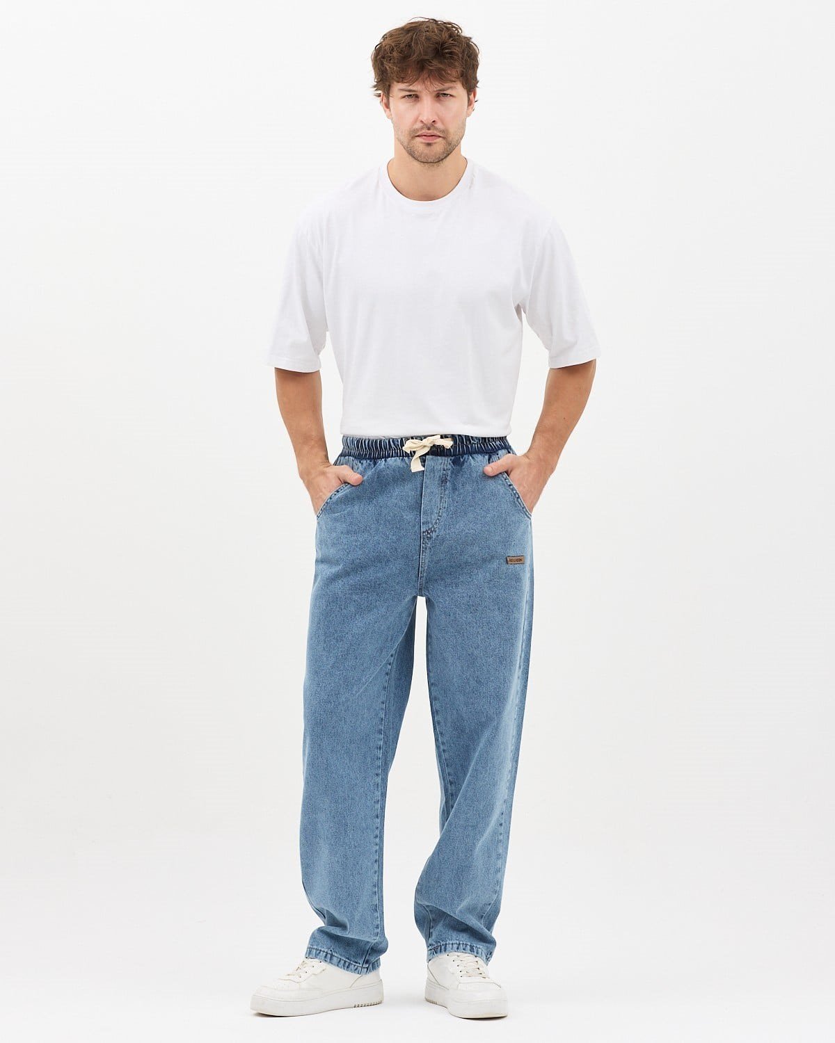 MAVİ ERKEK RAHAT KESİM BAGGY JEAN PANTOLON