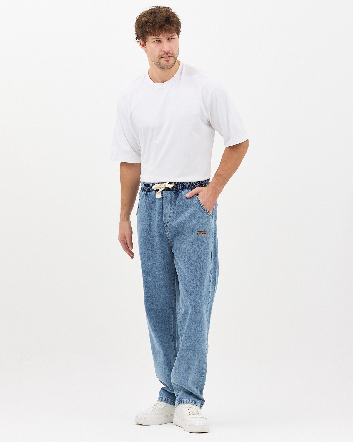 MAVİ ERKEK RAHAT KESİM BAGGY JEAN PANTOLON