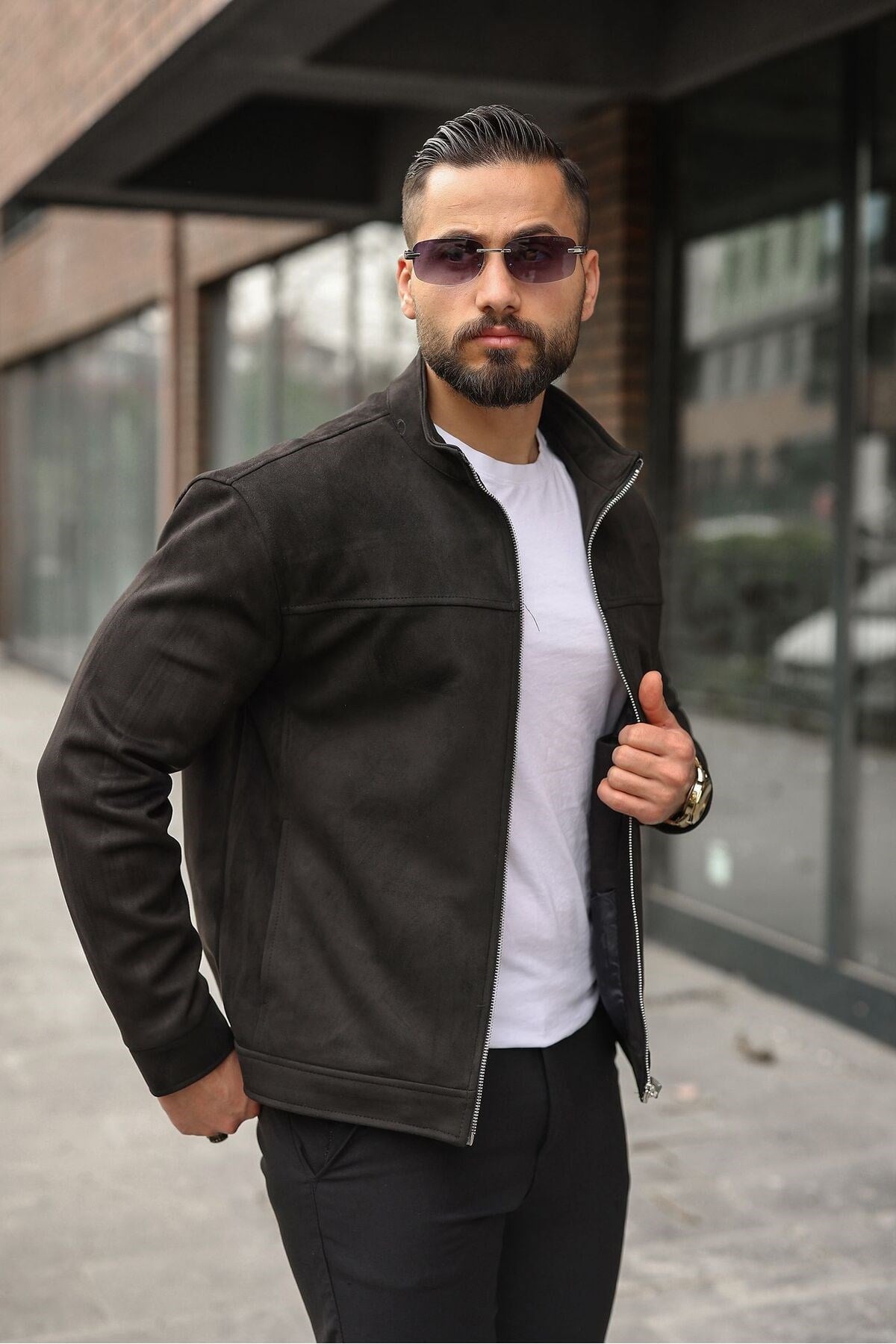MEVSİMLİK HAKİM YAKA SÜET CASUAL CEKET
