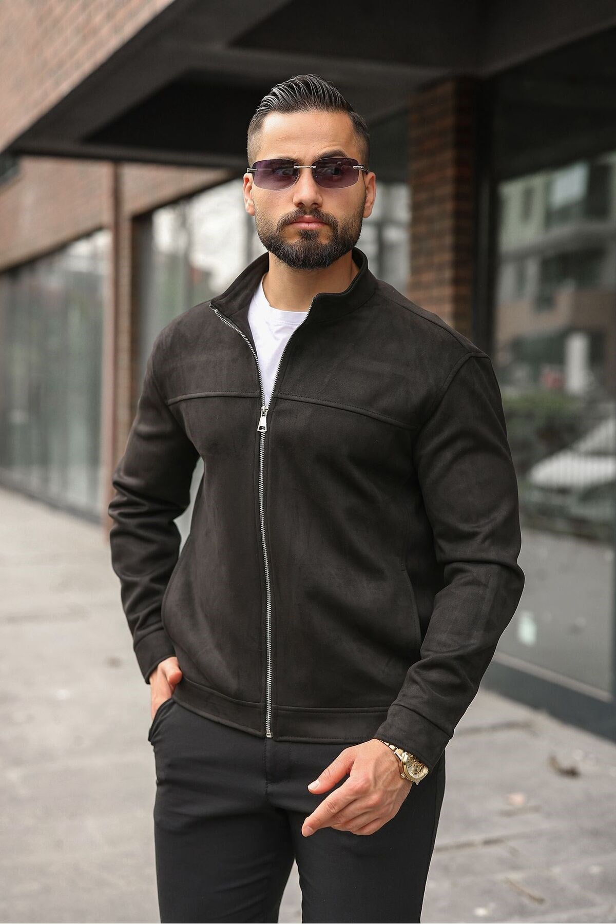 MEVSİMLİK HAKİM YAKA SÜET CASUAL CEKET