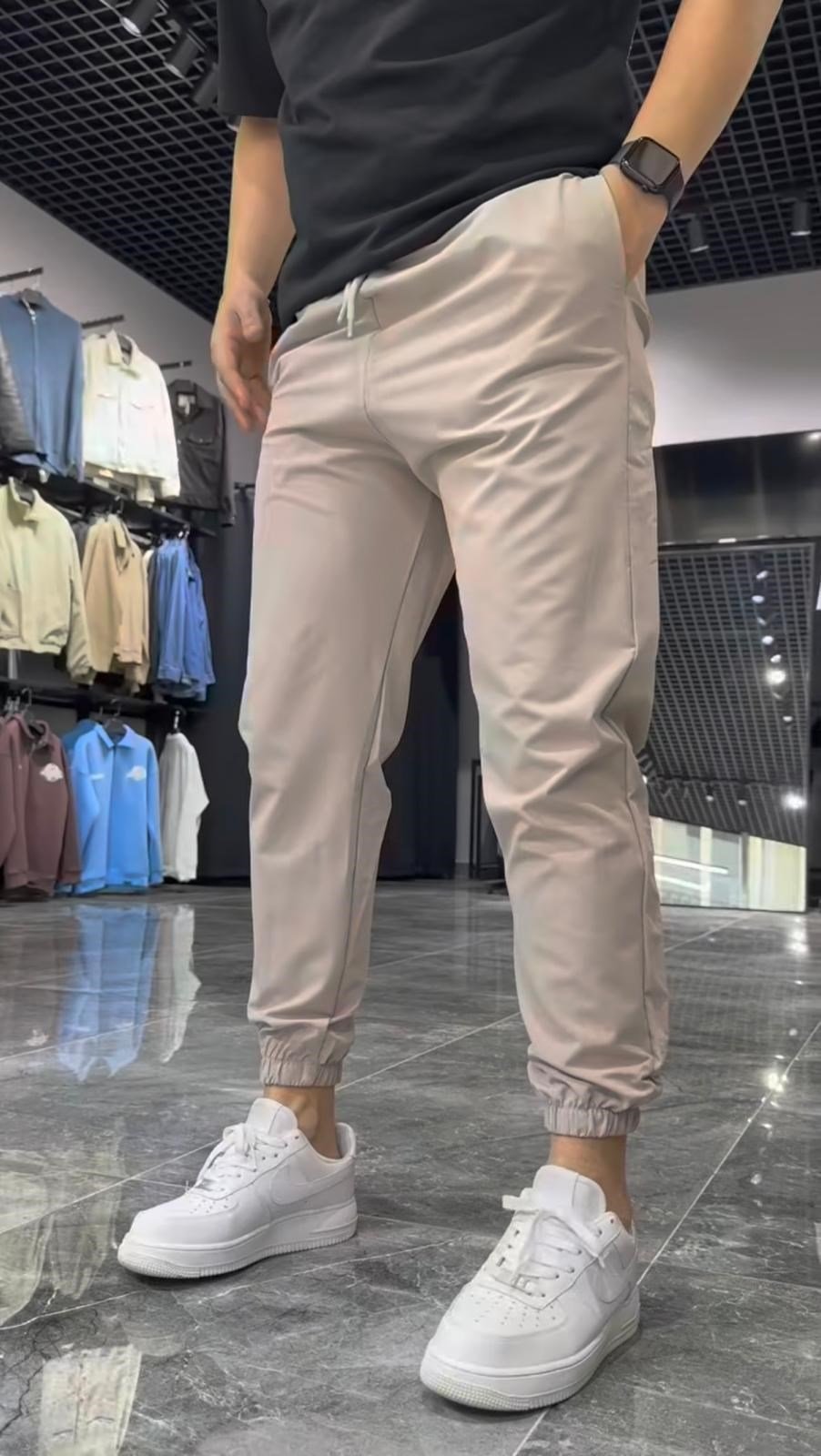 MİCRO PAÇA LASTİKLİ JOGGER PANTOLON (TAŞ)
