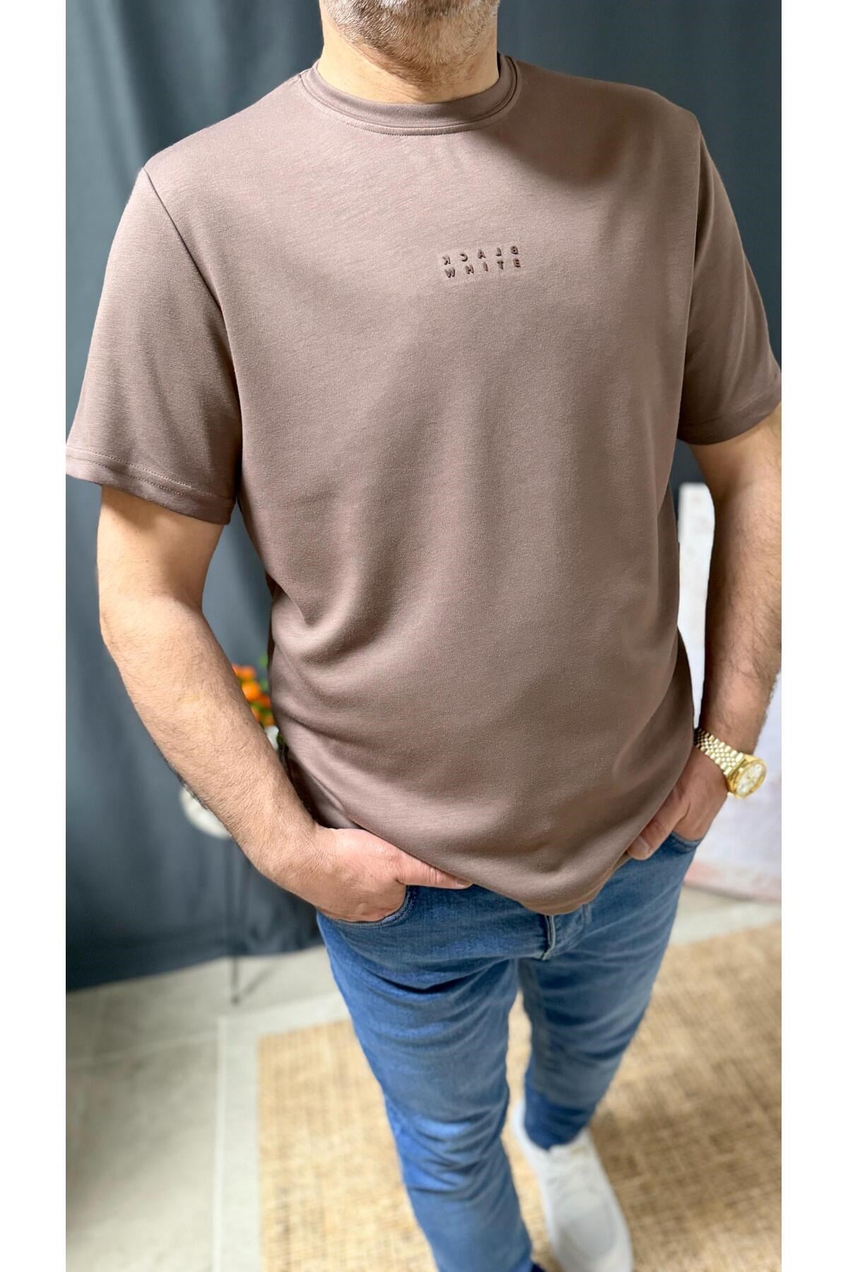 ÖNÜ BASKILI , FİTTED, MODAL KUMAŞ TİŞÖRT