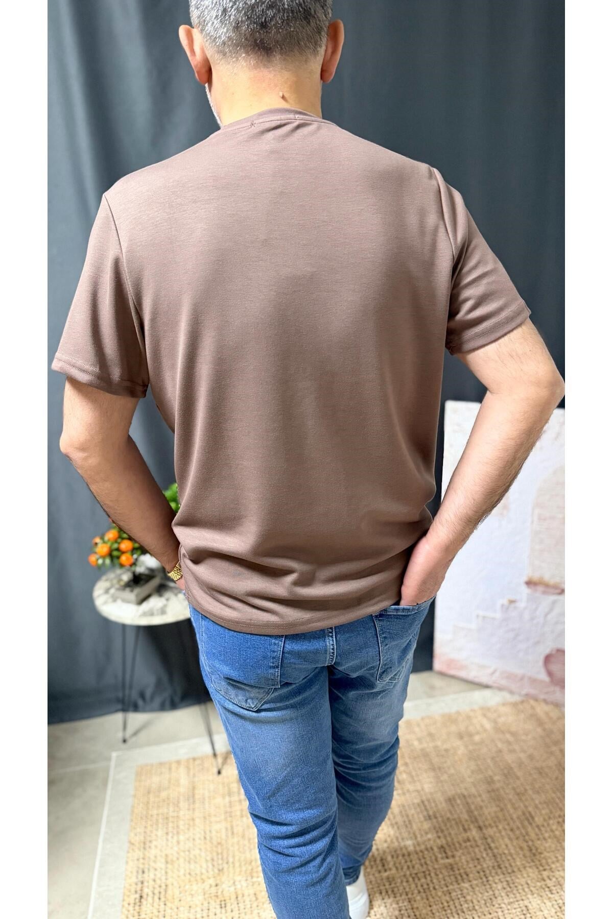 ÖNÜ BASKILI , FİTTED, MODAL KUMAŞ TİŞÖRT