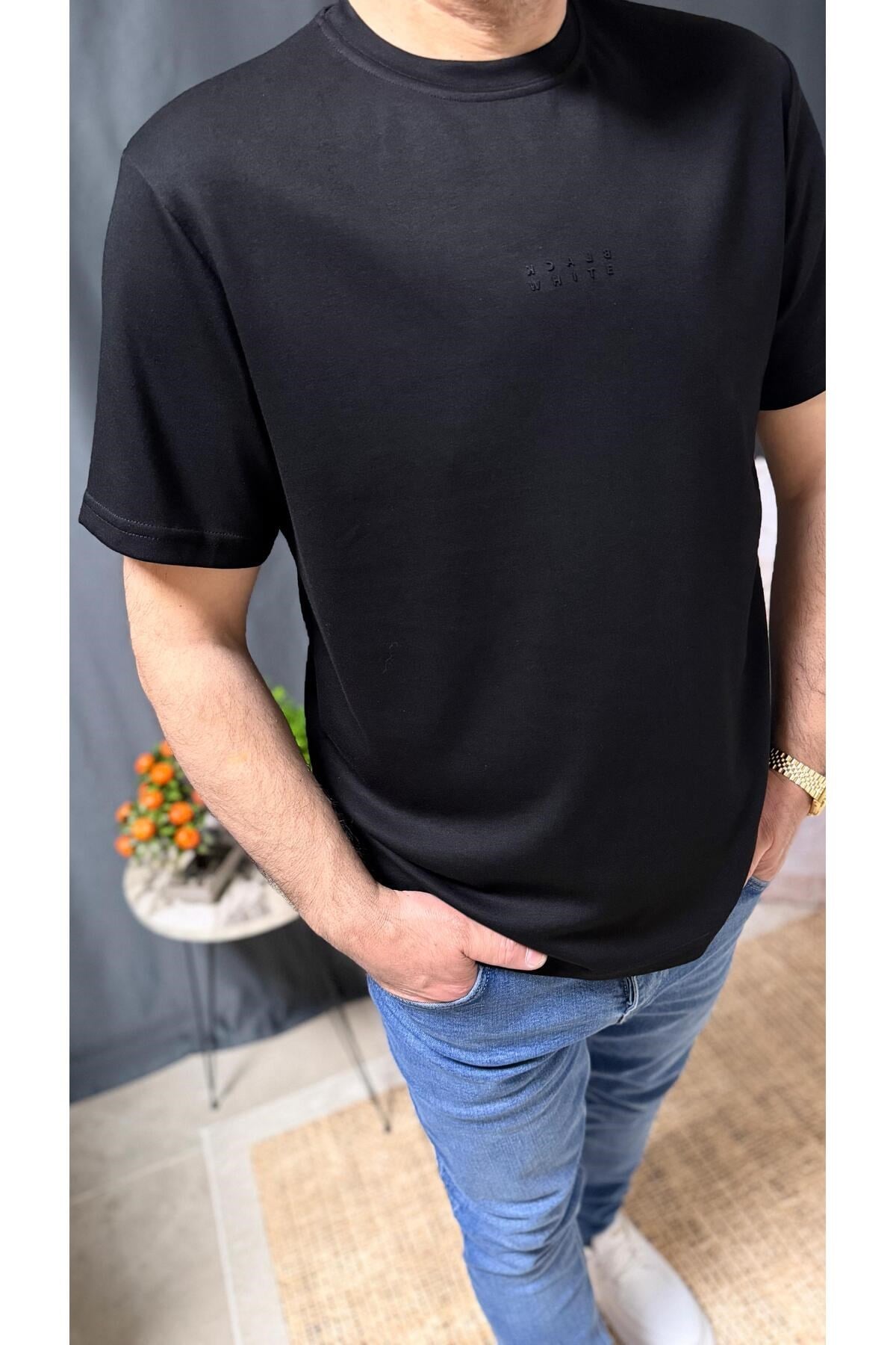 ÖNÜ BASKILI , FİTTED, MODAL KUMAŞ TİŞÖRT