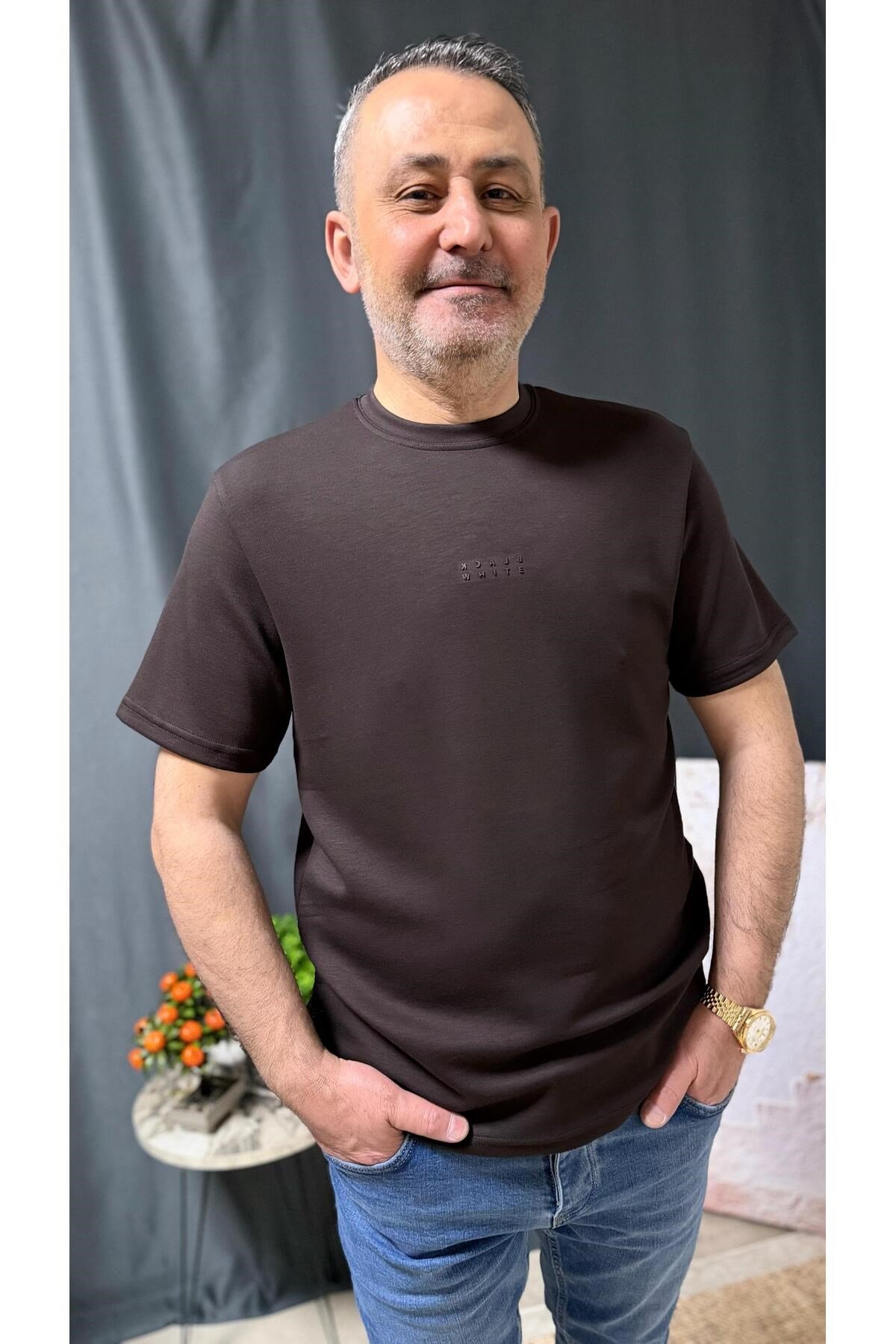 ÖNÜ BASKILI , FİTTED, MODAL KUMAŞ TİŞÖRT