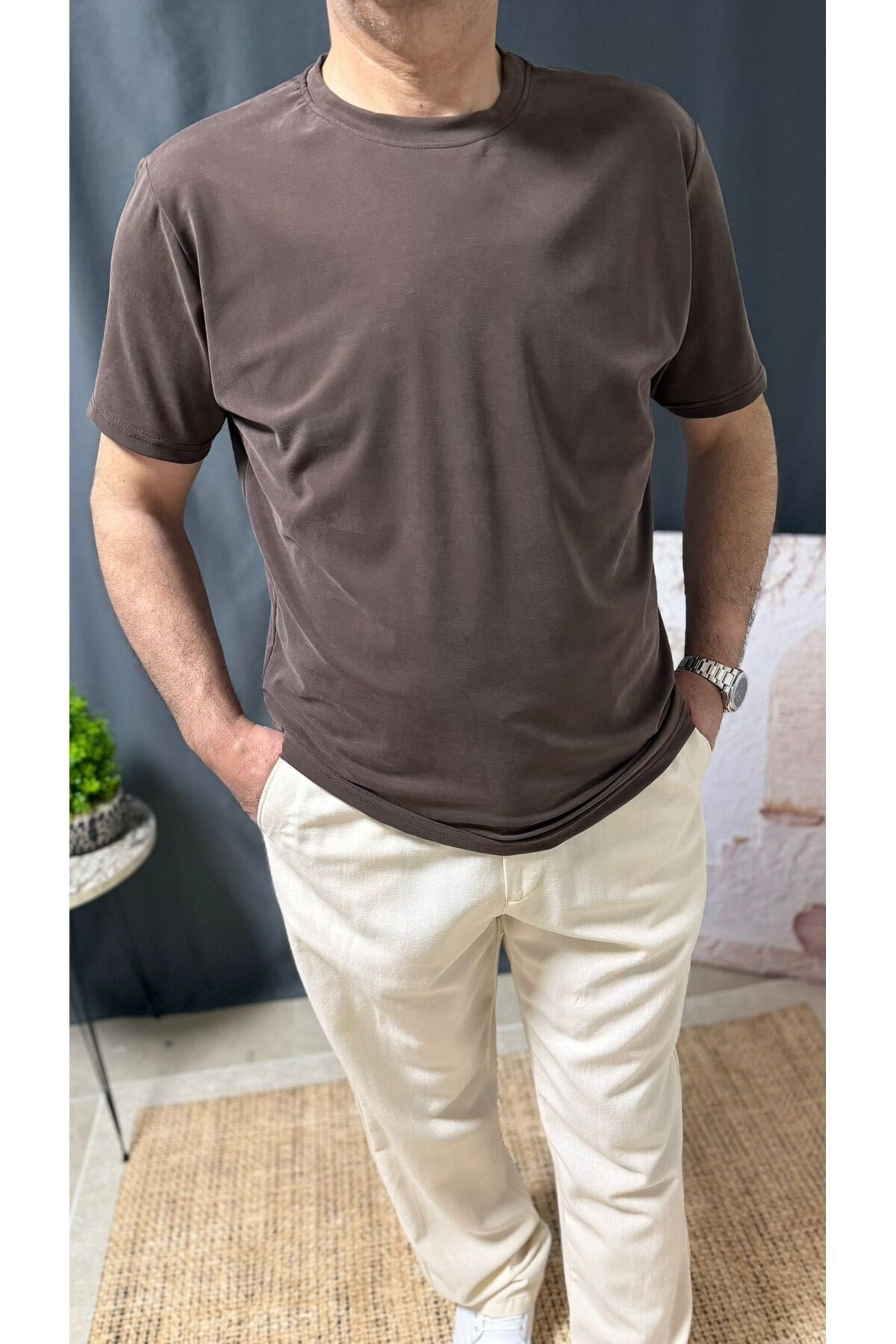 OVERSİZE YIKAMALI MODAL KUMAŞ TSHİRT