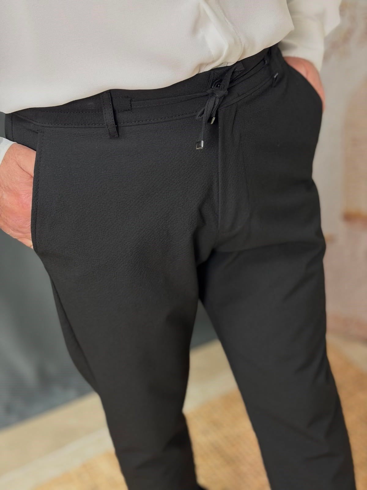 PEETEKLİ KETEN PANTOLON