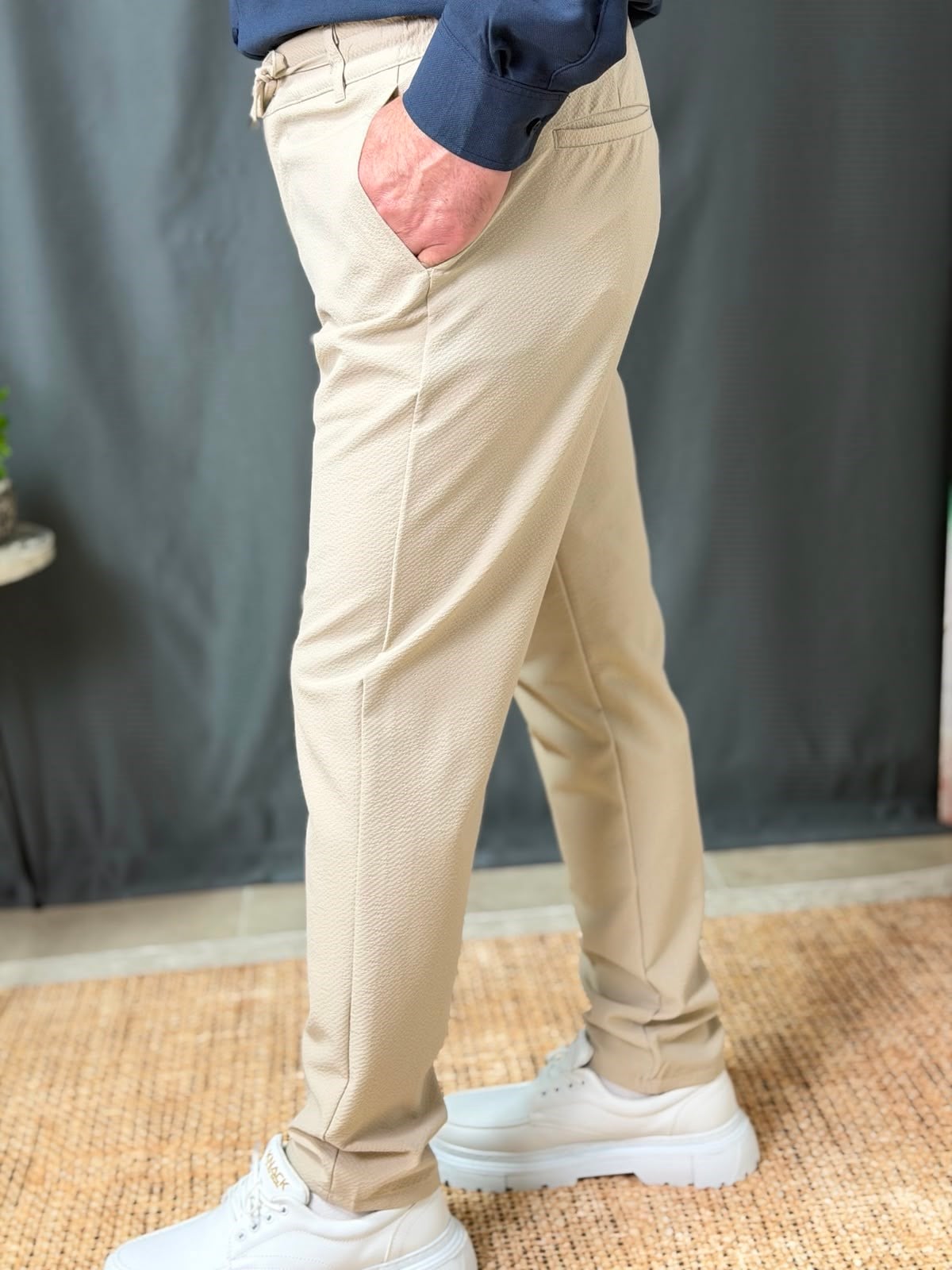 PEETEKLİ KETEN PANTOLON