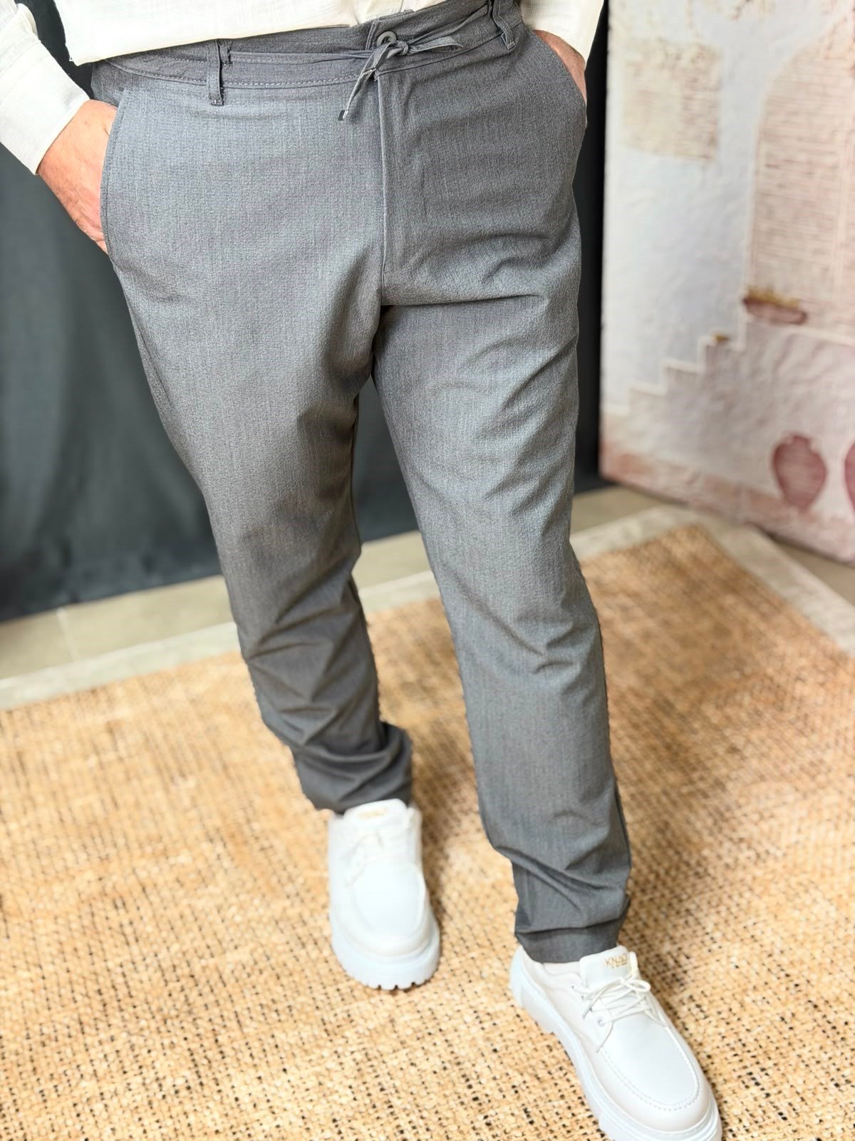 PEETEKLİ KETEN PANTOLON