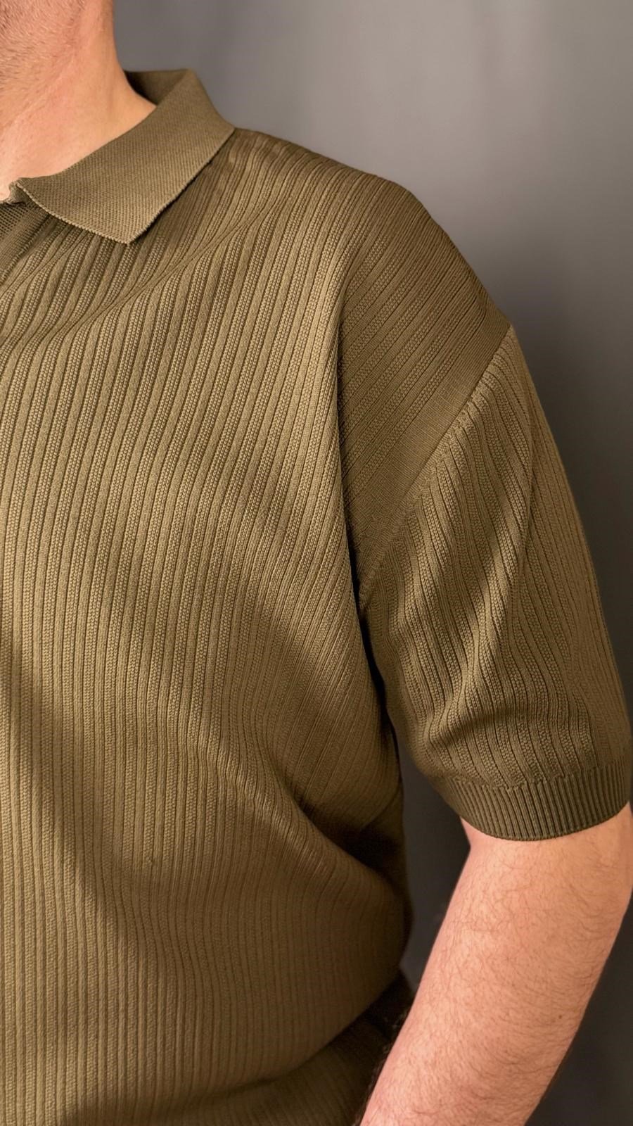 POLO , DÜĞMELİ YAKA , BELİ LASTİKLİ ,TİŞÖRT (Haki)