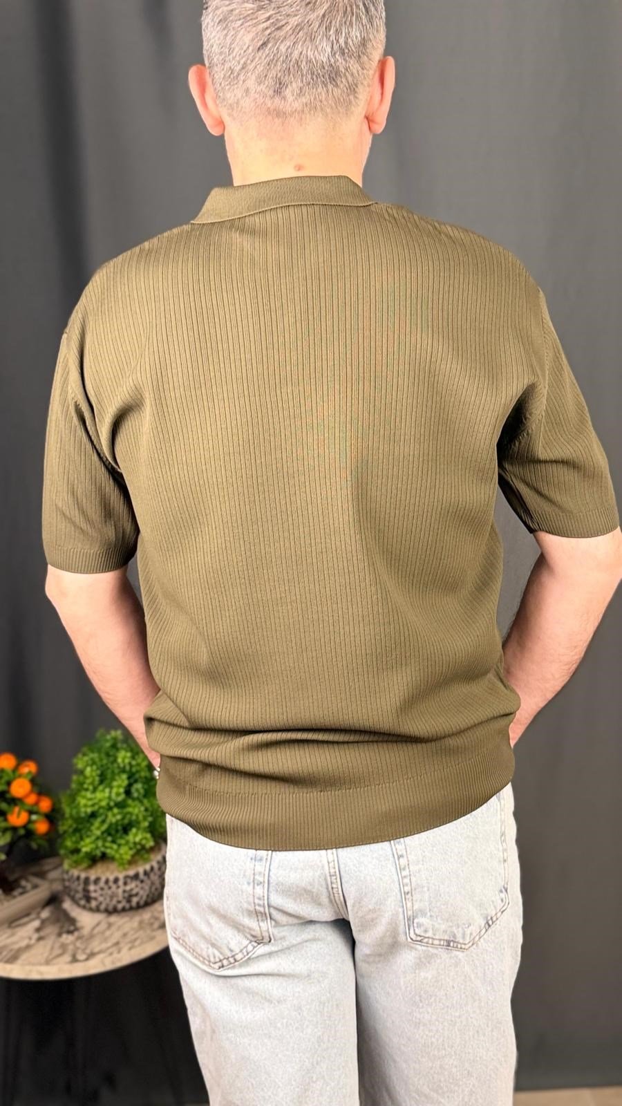 POLO , DÜĞMELİ YAKA , BELİ LASTİKLİ ,TİŞÖRT (Haki)
