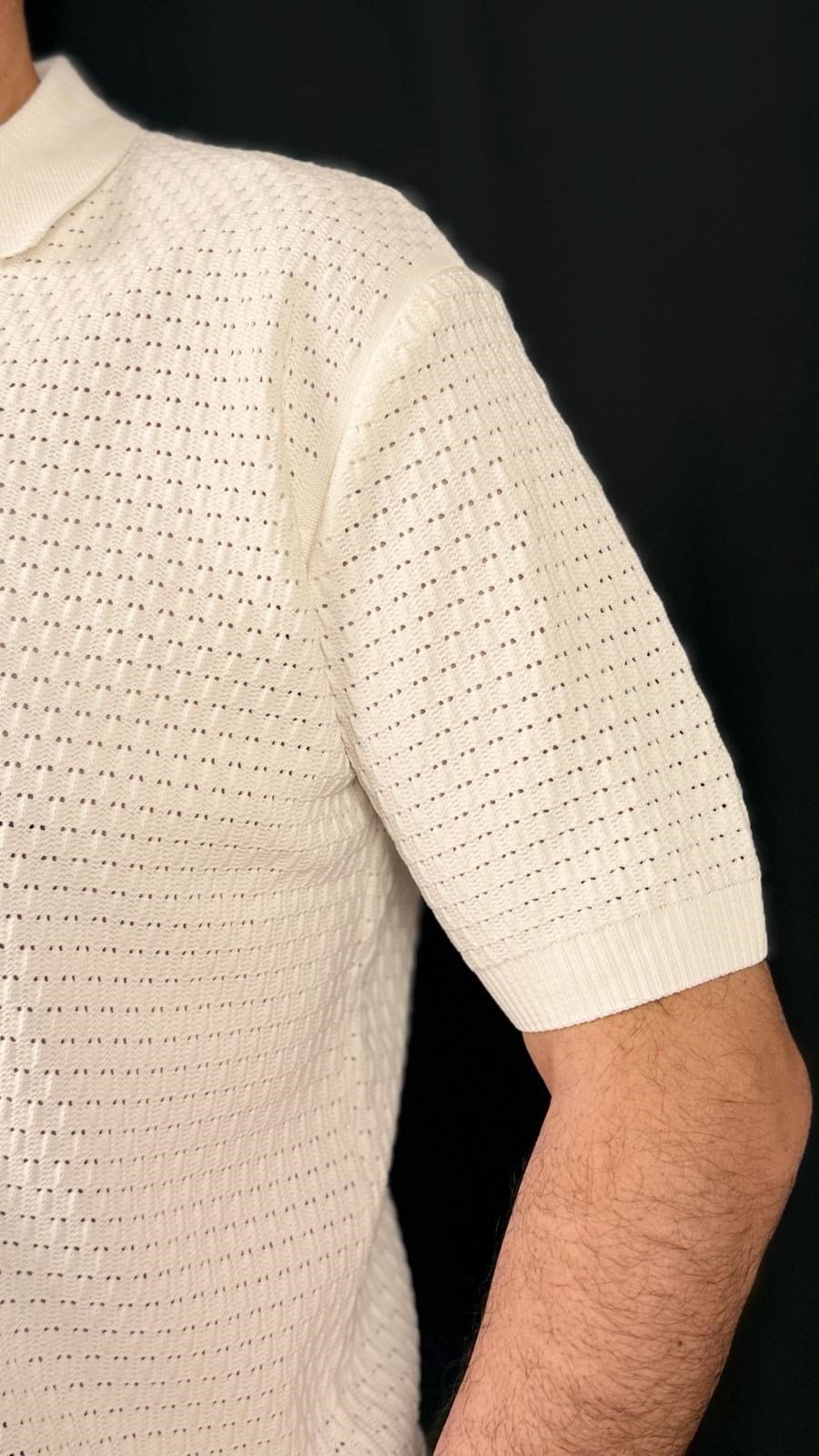 POLO , FERMUARLI YAKA , FİT KESİM ,TİŞÖRT (Beyaz)