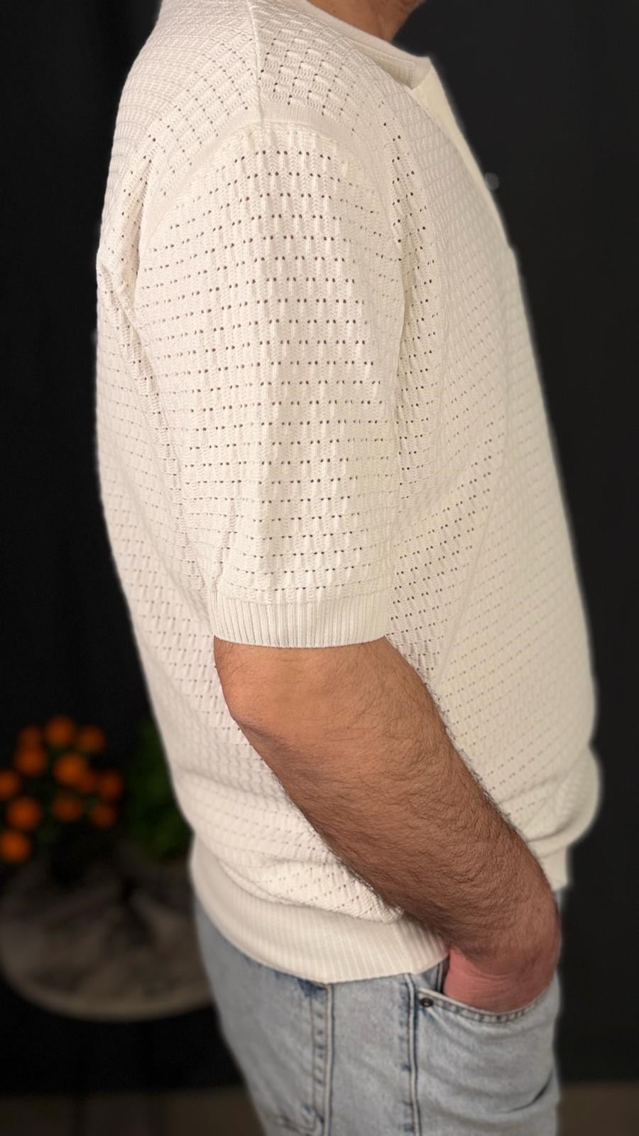 POLO , FERMUARLI YAKA , FİT KESİM ,TİŞÖRT (Beyaz)