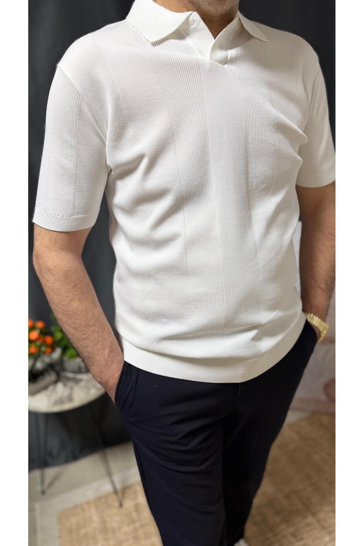 POLO YAKA BELİ LASTİKLİ CASUAL TİŞÖRT