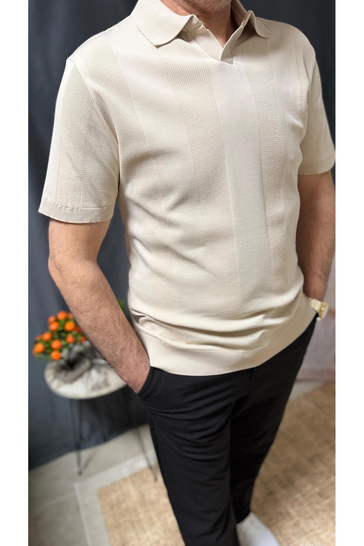 POLO YAKA BELİ LASTİKLİ CASUAL TİŞÖRT