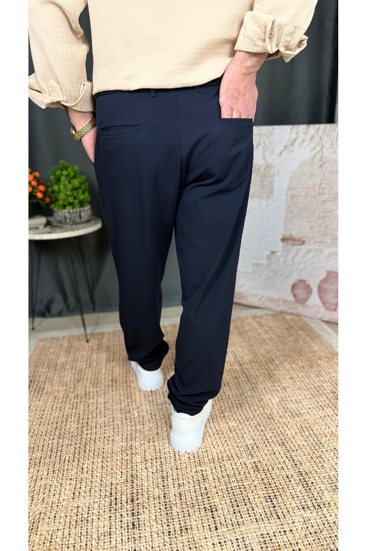 REGULAR FİT , BORU PAÇA , LİKRALI , KUMAŞ PANTOLON