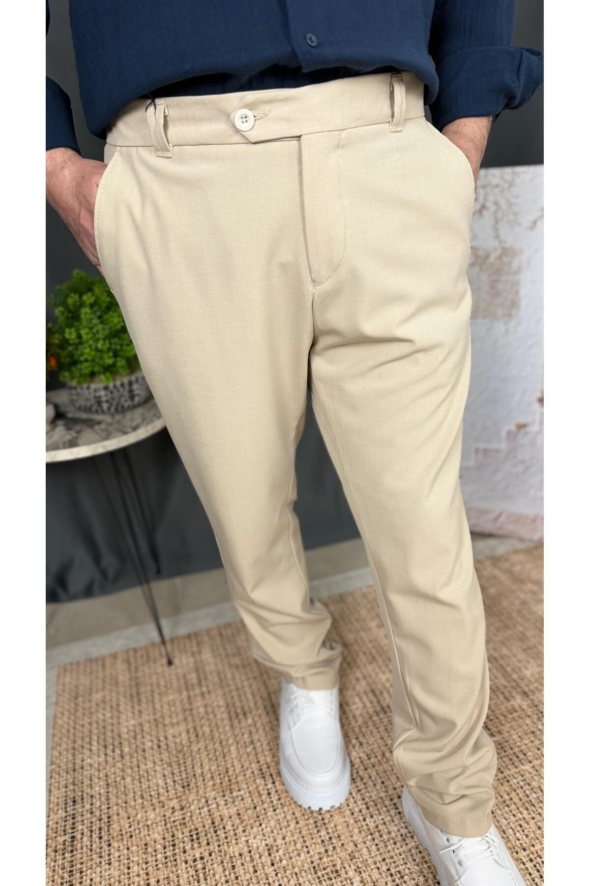 REGULAR FİT , BORU PAÇA , LİKRALI , KUMAŞ PANTOLON