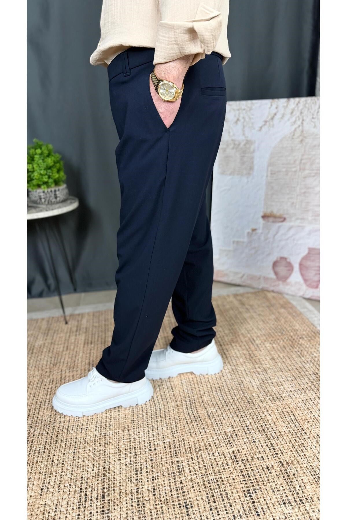 REGULAR FİT , BORU PAÇA , LİKRALI , KUMAŞ PANTOLON