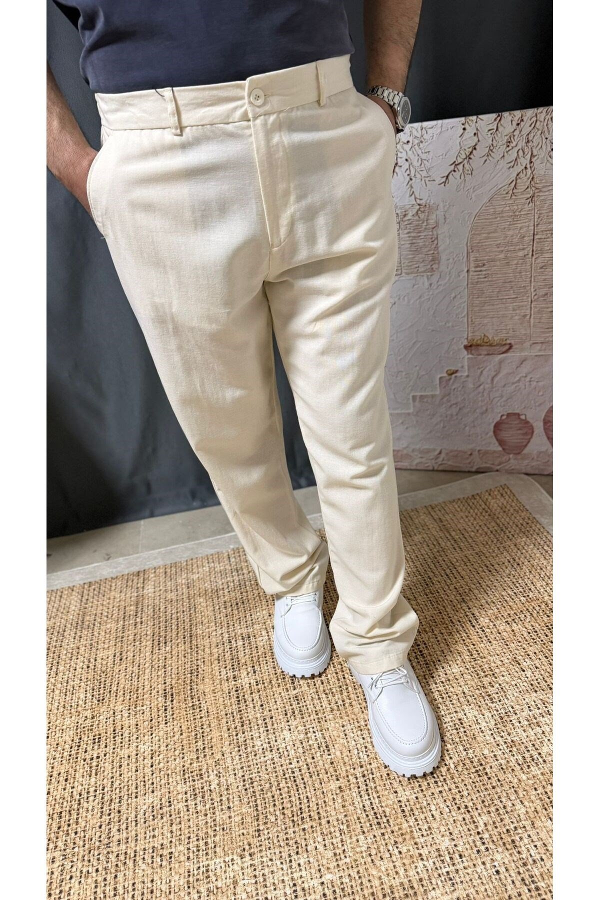 RELAX KESİM BELİ LASTİKLİ KUMAŞ BAGGY PANTOLON (1300)