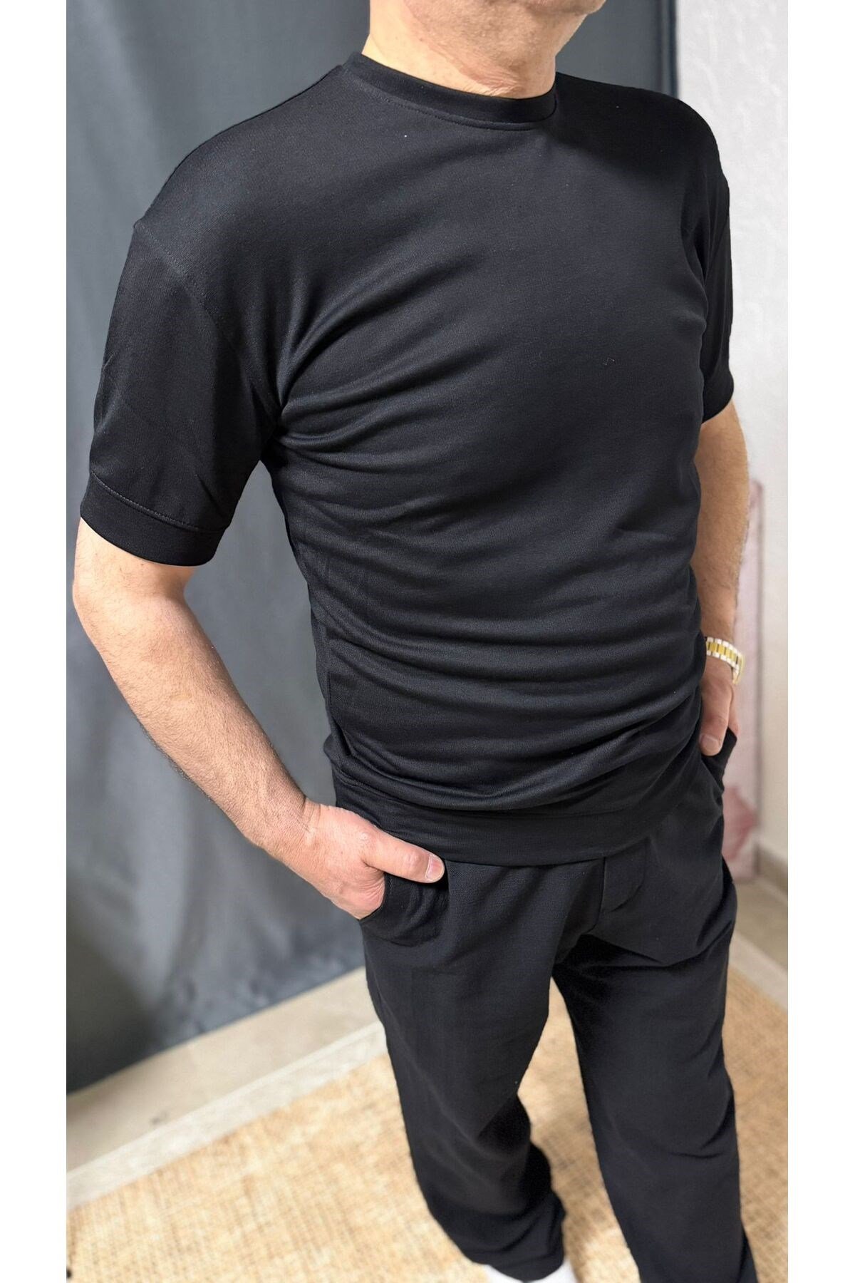 RELAX KESİM BELİ LASTİKLİ KUMAŞ BAGGY PANTOLON (1300)