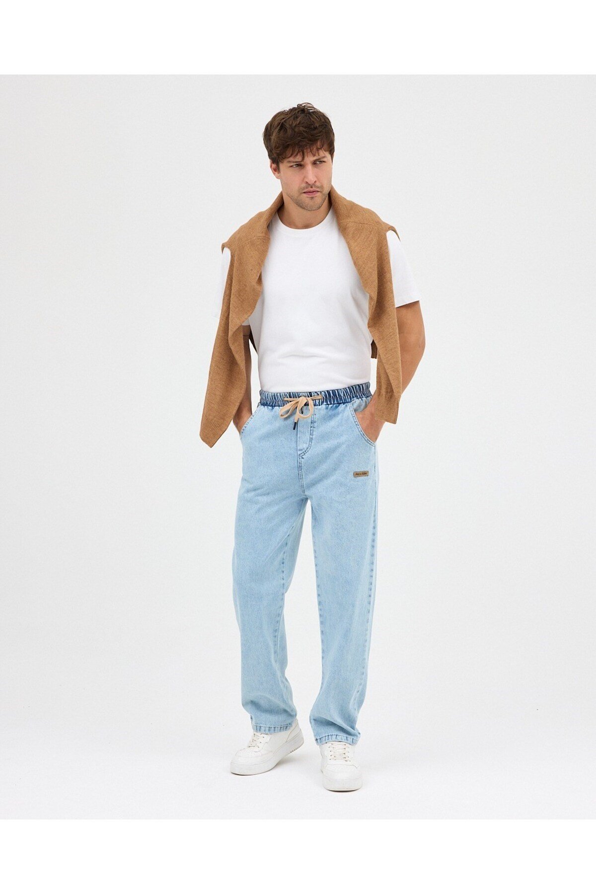 SALAŞ BAGGY JEAN PANTOLON (BUZ MAVİSİ)