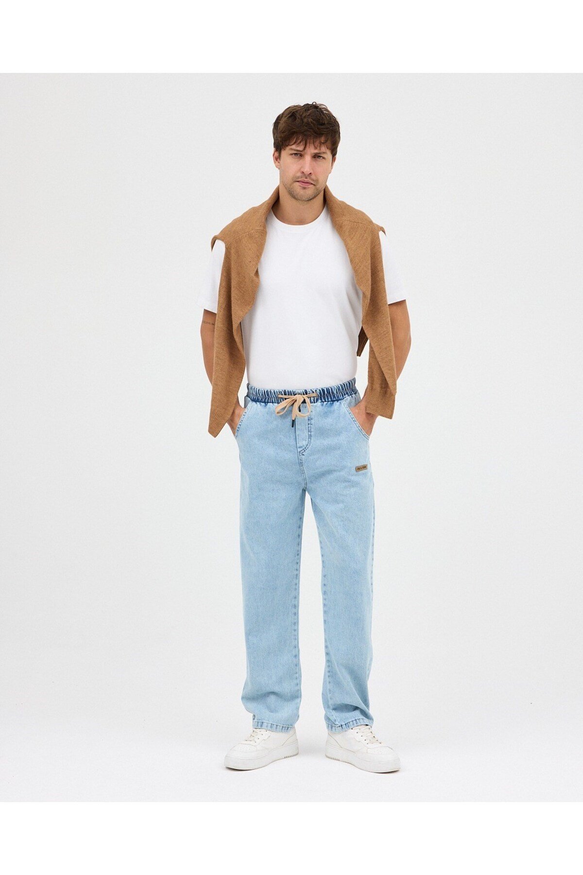 SALAŞ BAGGY JEAN PANTOLON (BUZ MAVİSİ)