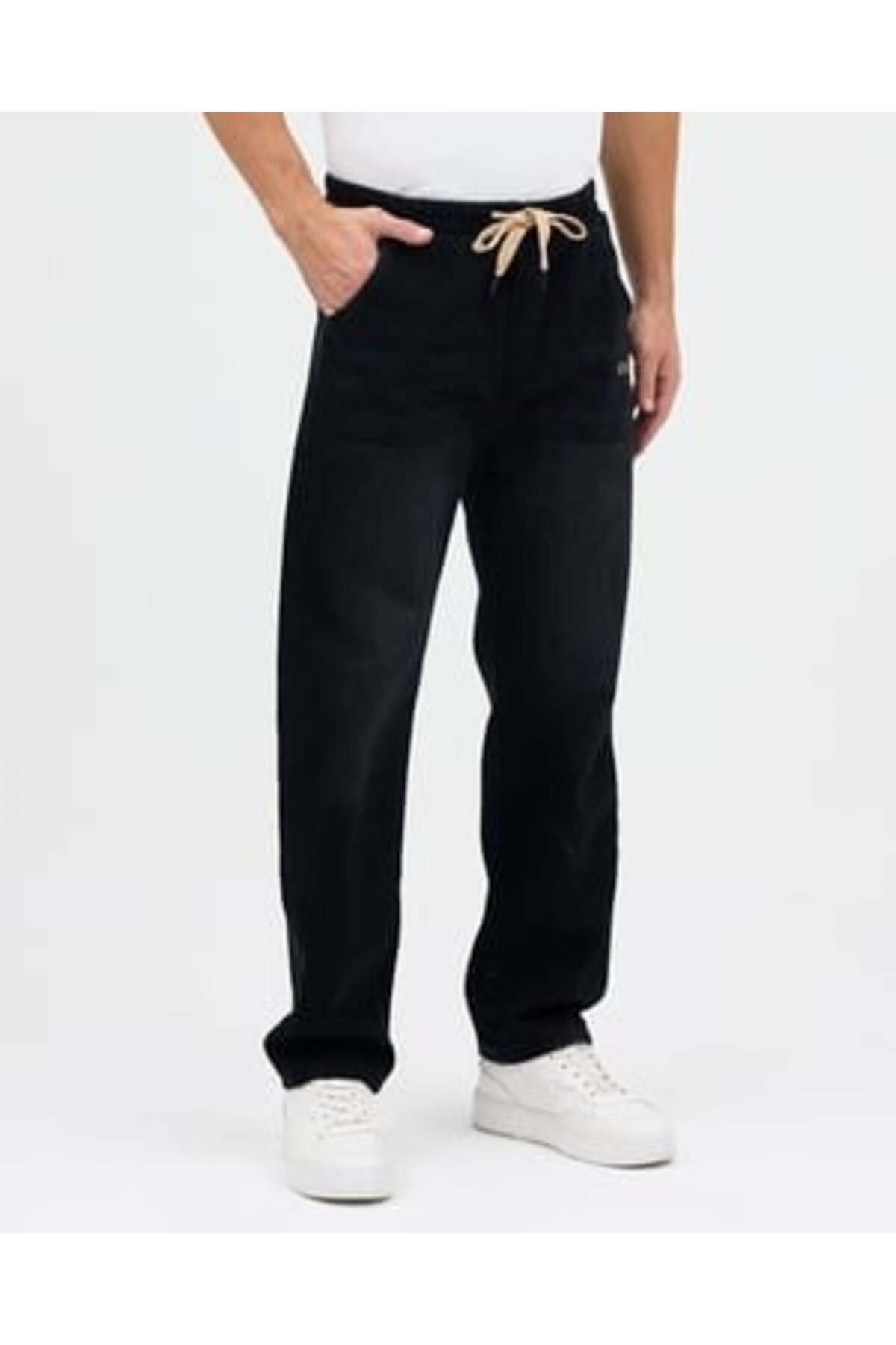 SALAŞ BAGGY JEAN PANTOLON (SİYAH)