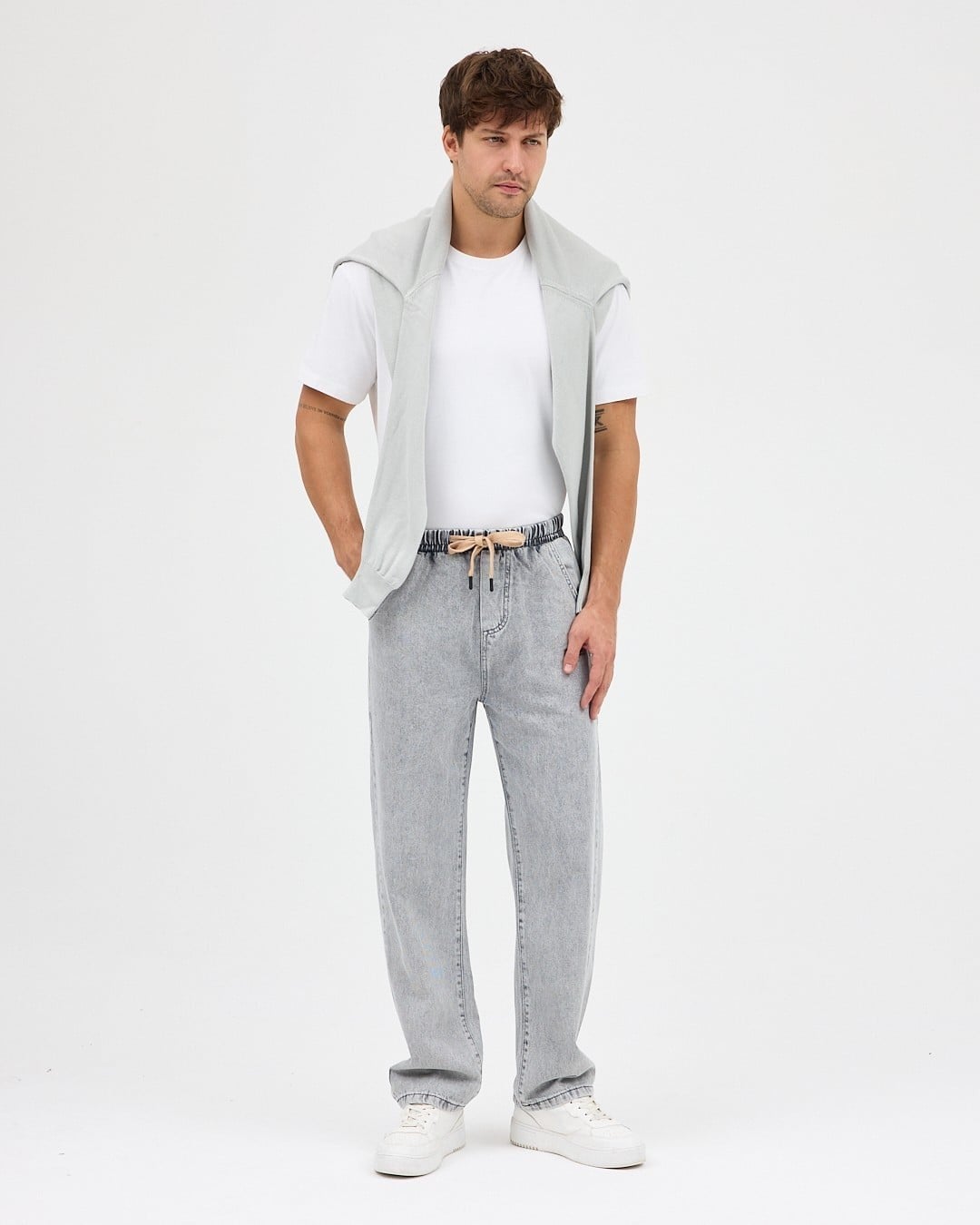 SALAŞ KESİM BAGGY JEAN PANTOLON (GRİ)