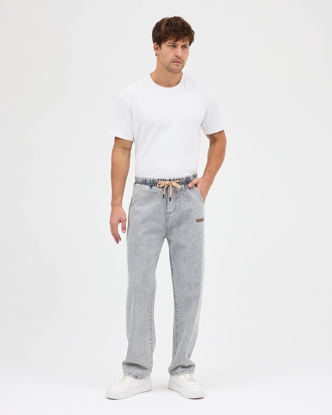SALAŞ KESİM BAGGY JEAN PANTOLON (GRİ)