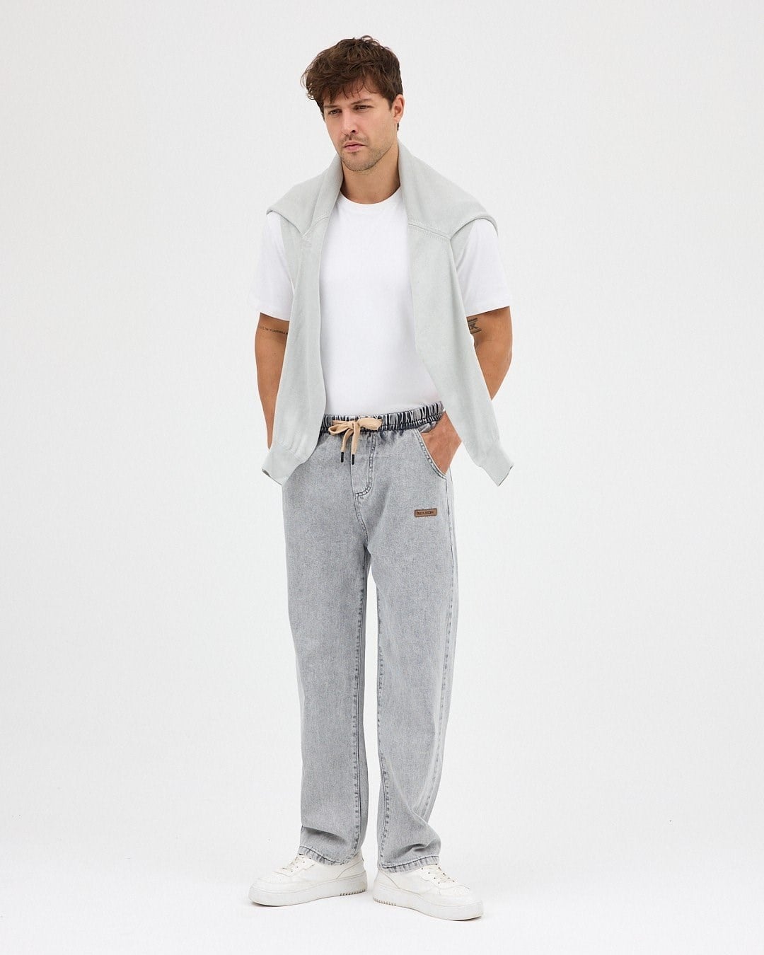 SALAŞ KESİM BAGGY JEAN PANTOLON (GRİ)