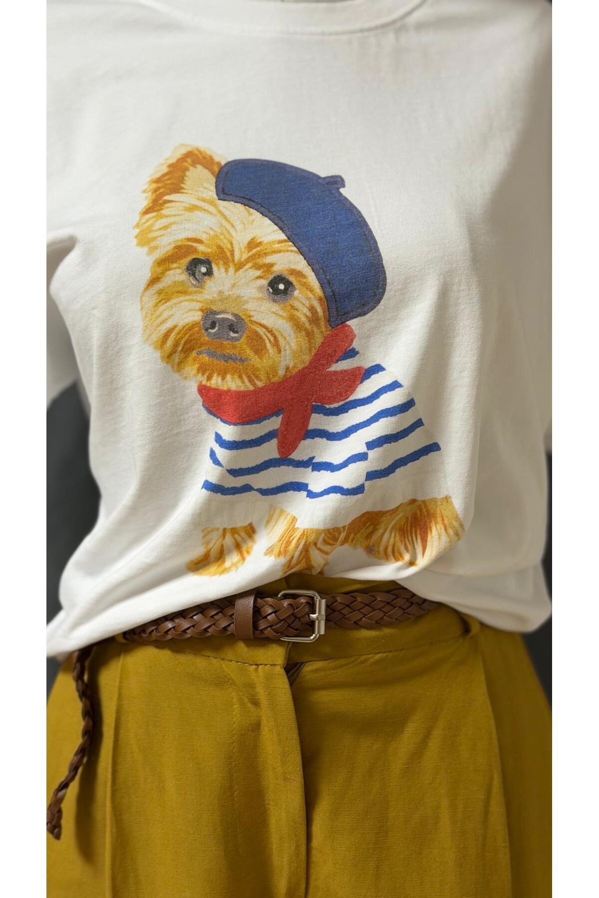 ŞAPKALI KÖPEK BASKI TİŞÖRT