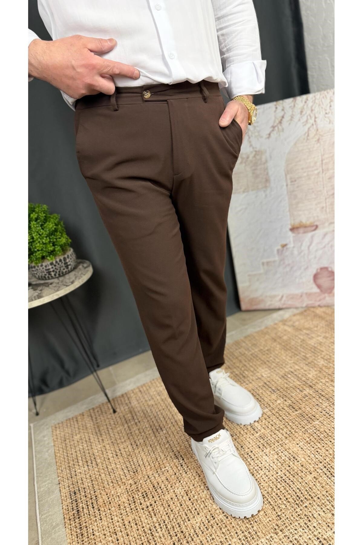 SLİM FİT , KLASİK , LİKRALI KUMAŞ PANTOLON