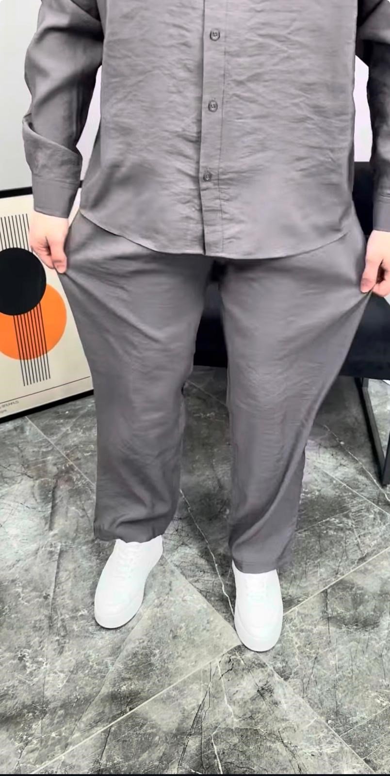 TENSEL GÖMLEKLİ TAKIM (GRİ)