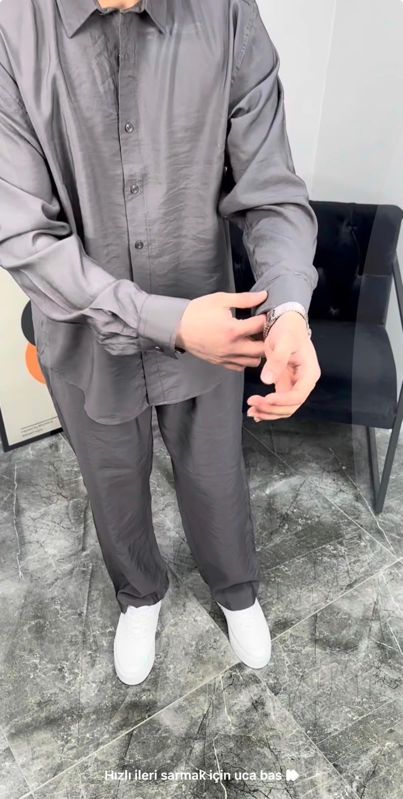TENSEL GÖMLEKLİ TAKIM (GRİ)