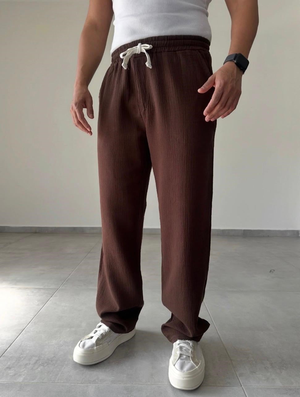 WİLLİAN MÜSLİN KUMAŞ ERKEK JOGGER (KAHVERENGİ)
