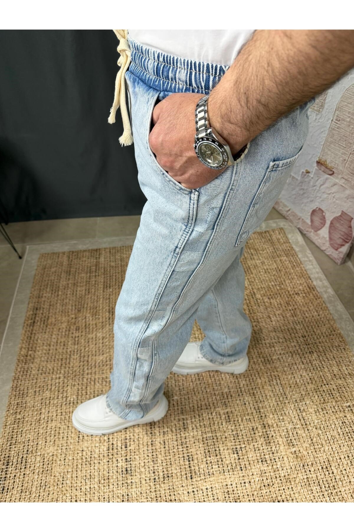 YAN DETAYLI KOT JOGGER