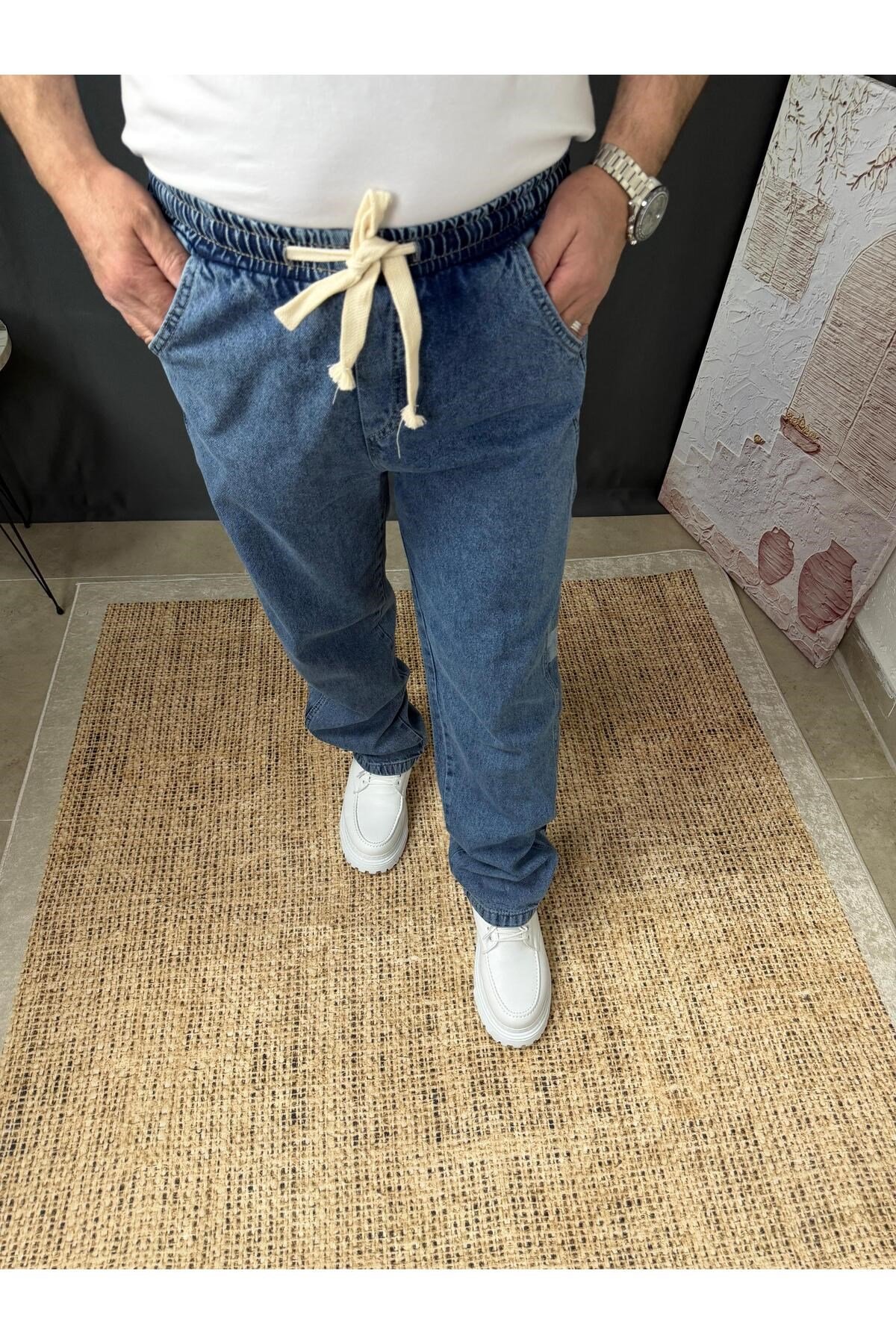 YAN DETAYLI KOT JOGGER