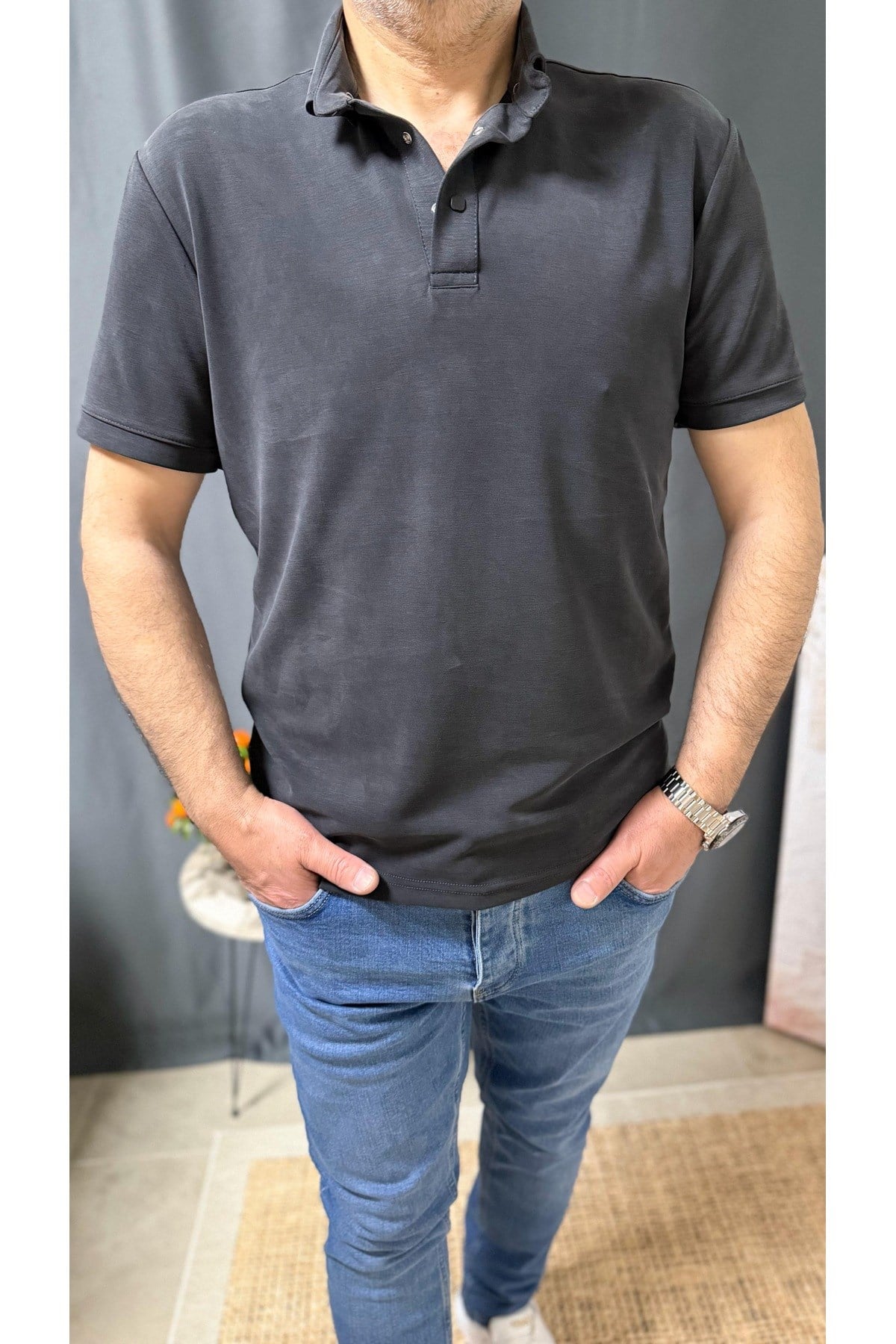 YIKAMALI MODAL KUMAŞ YARIM OVERSİZE TİŞÖRT