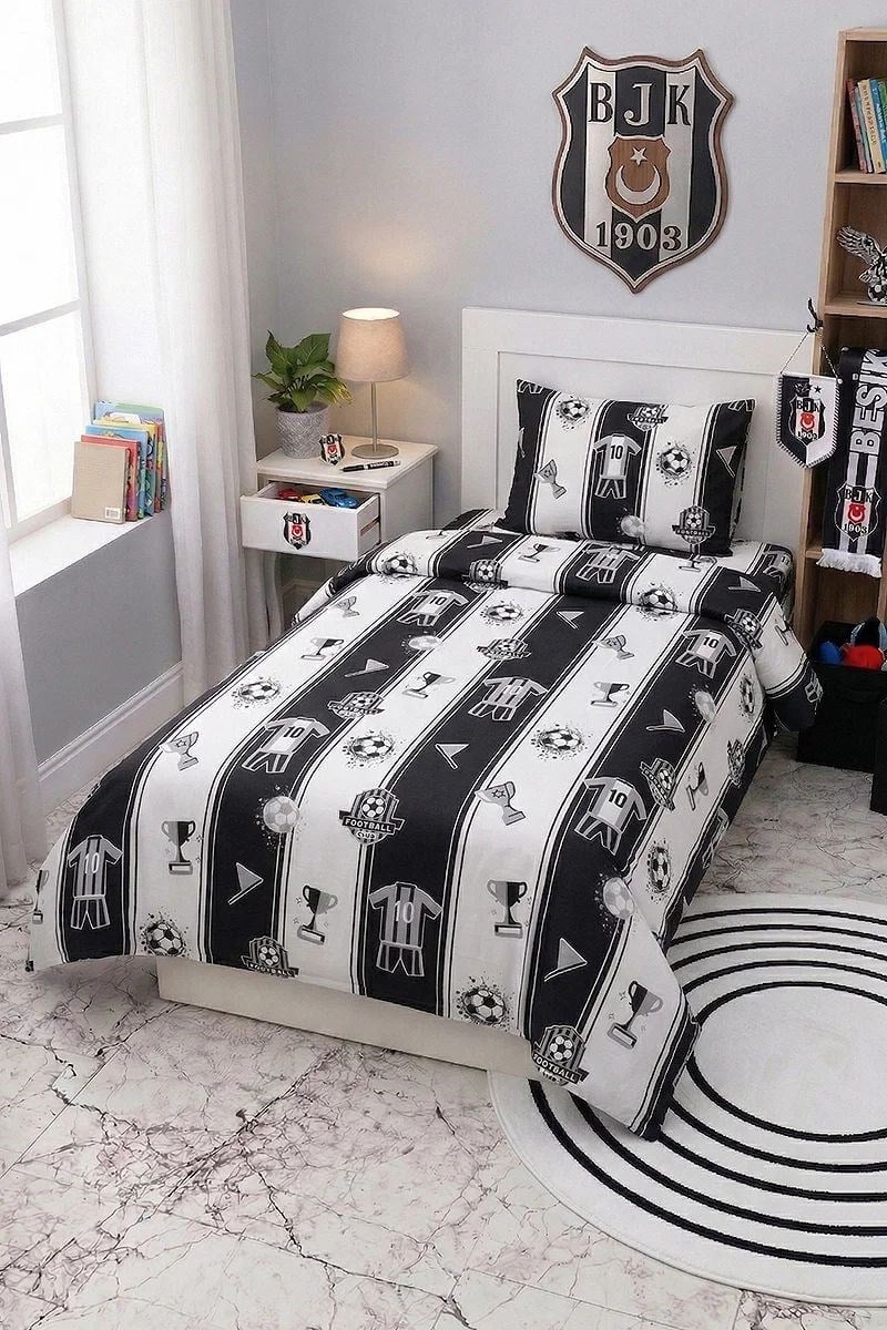 Tek Kişilik Nevresim Takımı-Beşiktaş