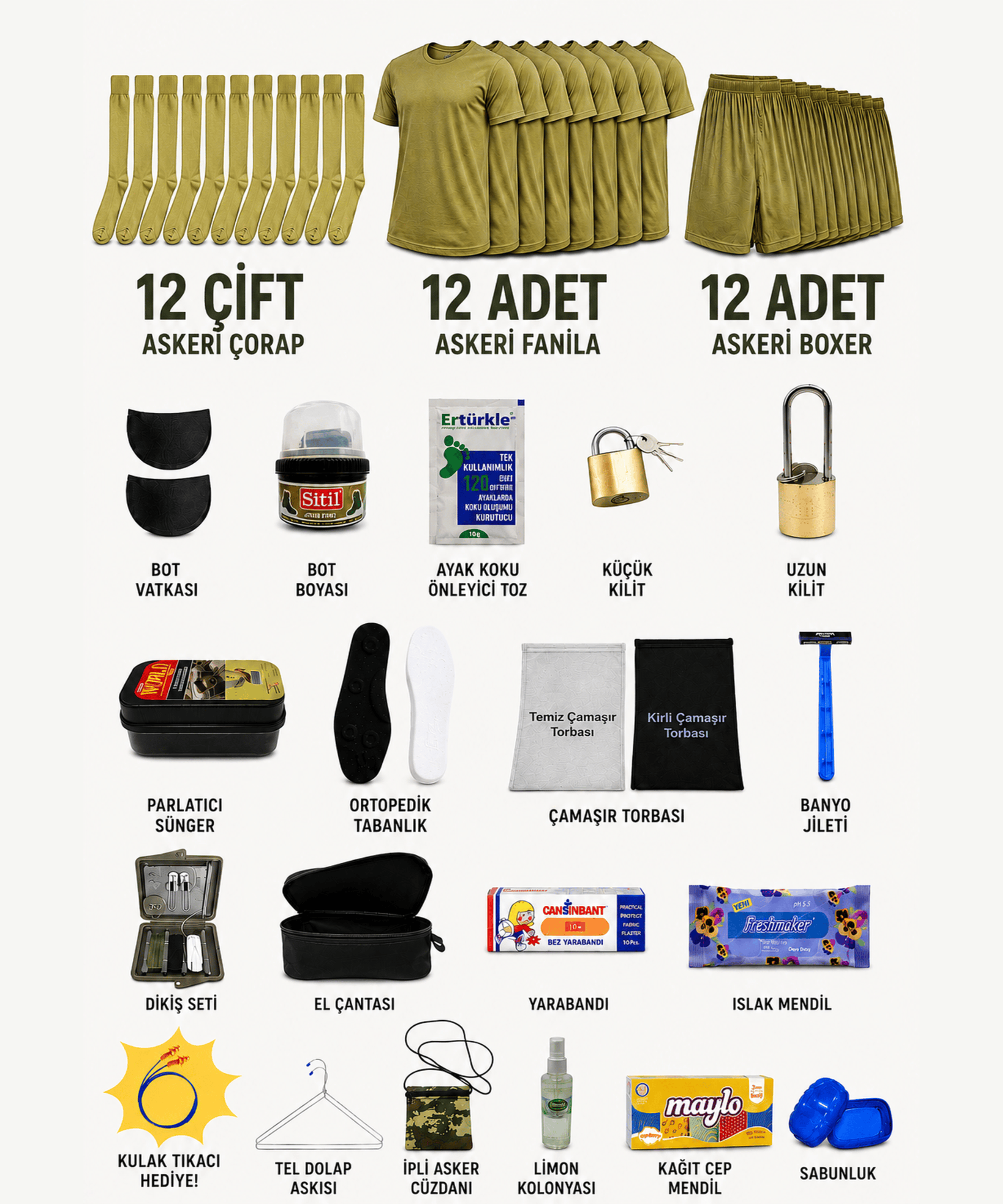 12'li Temel Uygun Paket (58 PARÇA)