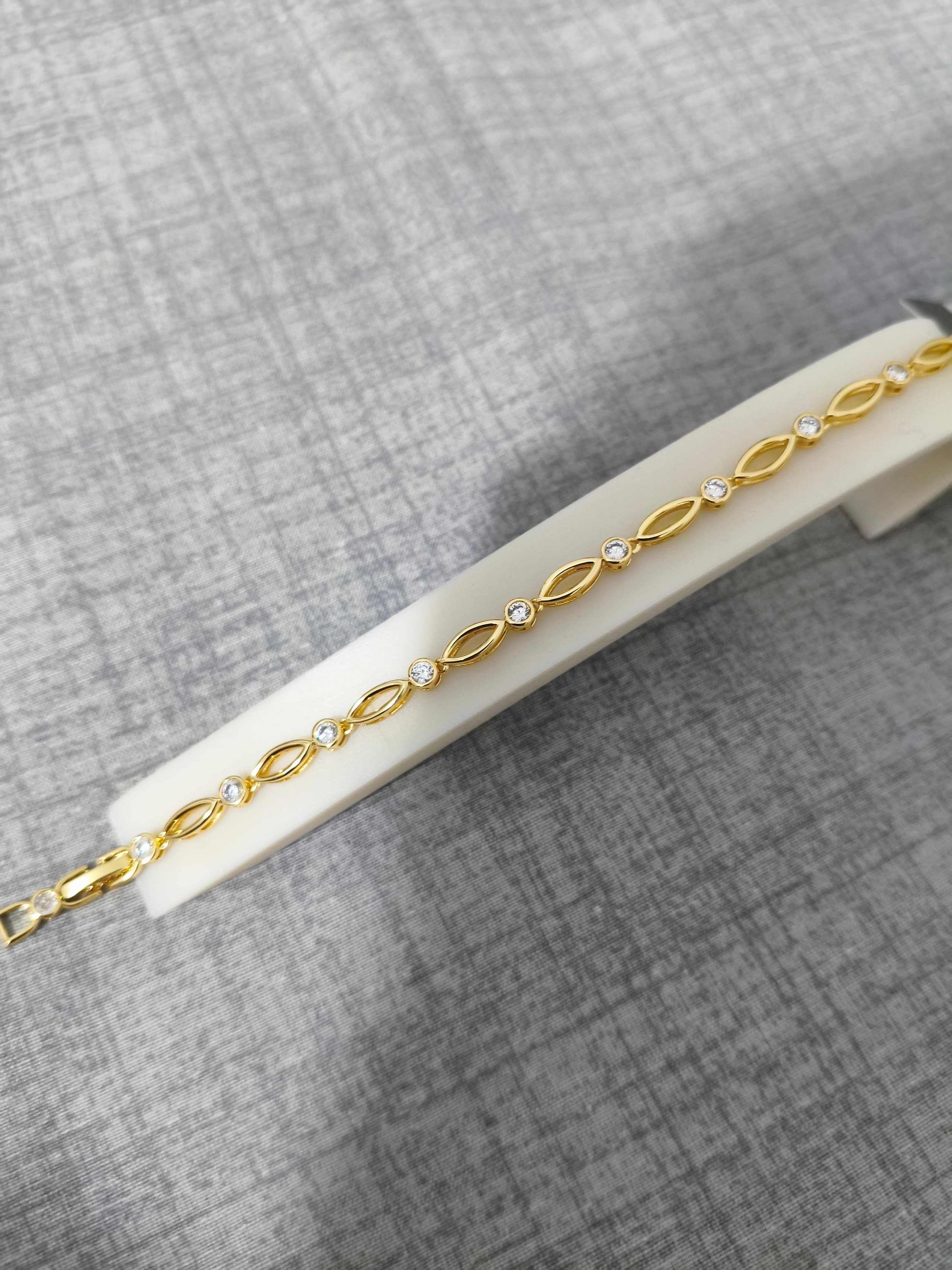 14 ayar altın kaplama çelik bileklik (16+2 cm)