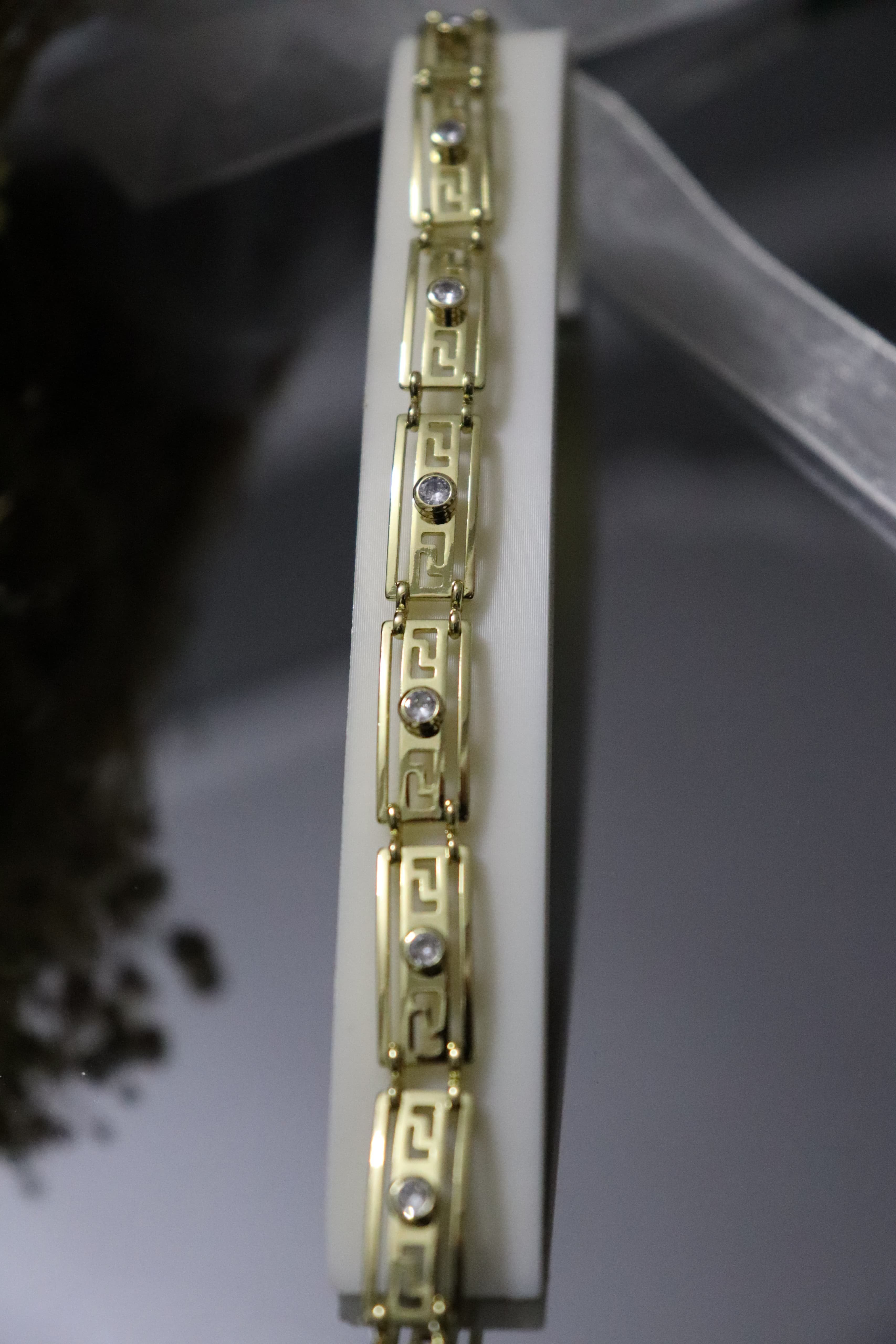 14 ayar altın kaplama çelik bileklik (19 cm)