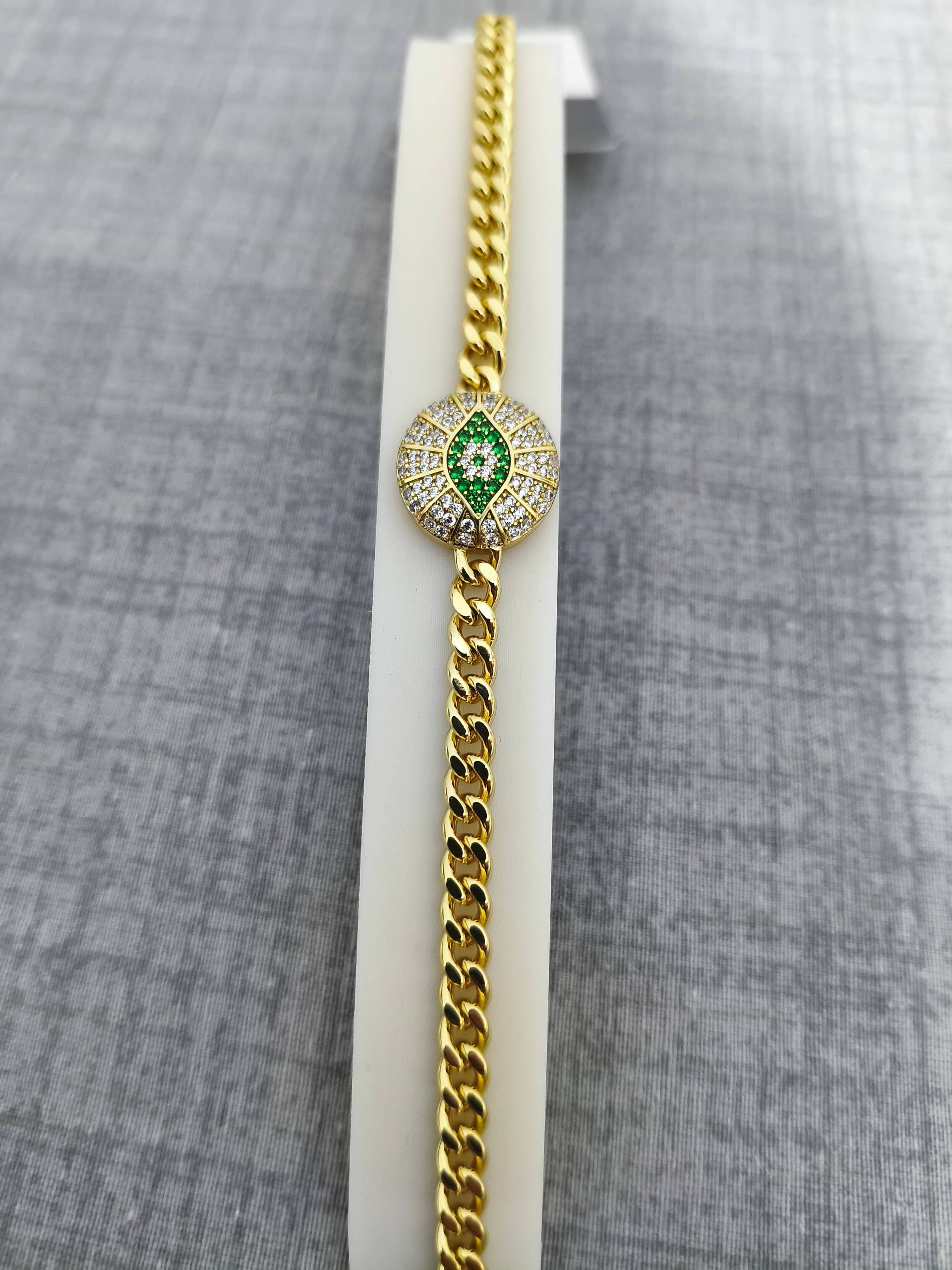 14 ayar altın kaplama çelik bileklik ( 24 cm)