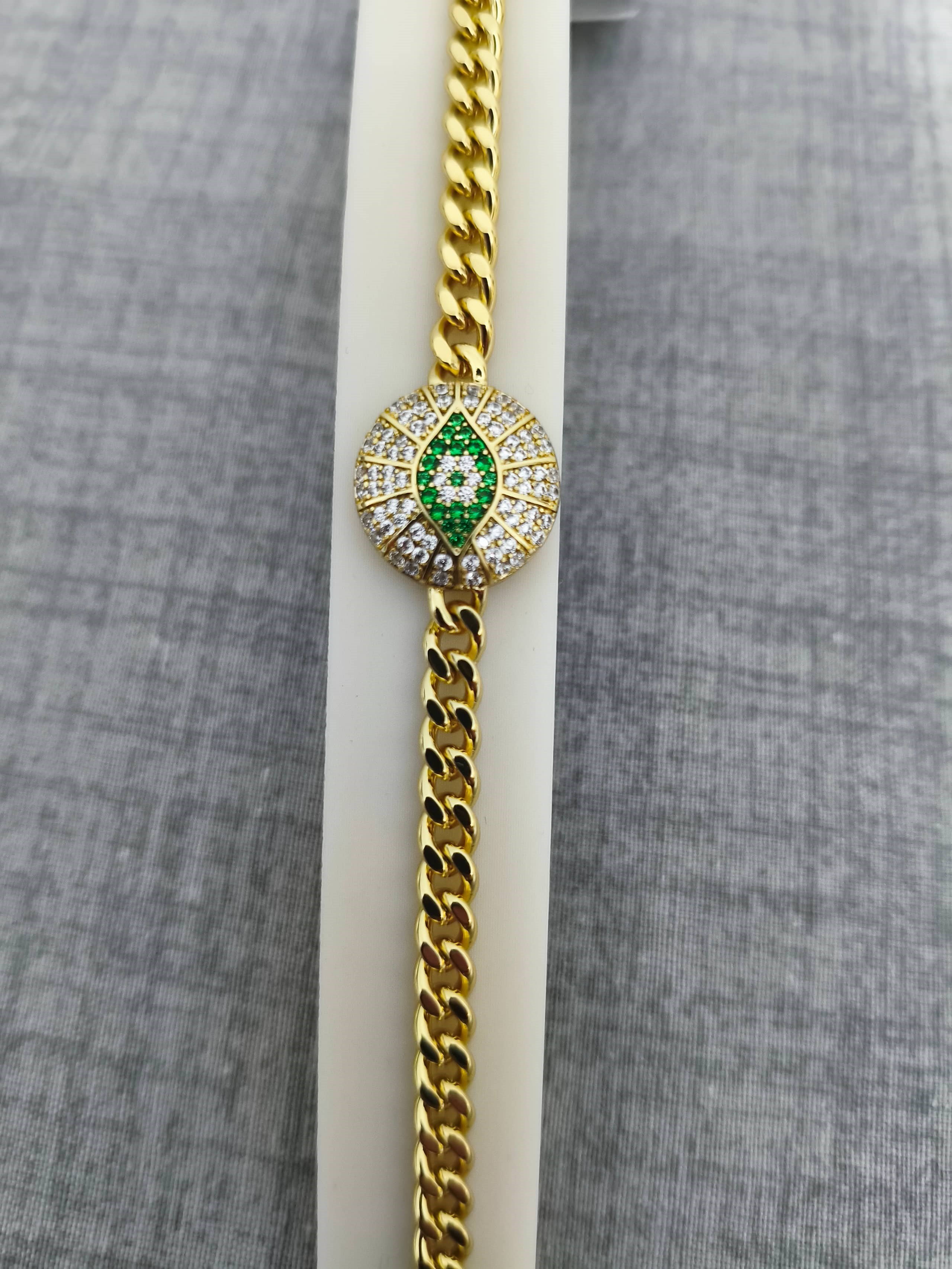 14 ayar altın kaplama çelik bileklik ( 24 cm)