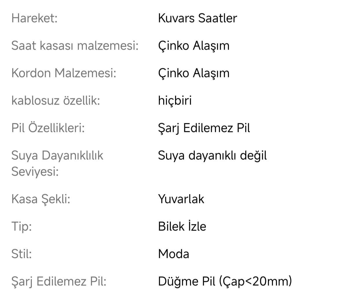 KADIN KOL SAATİ