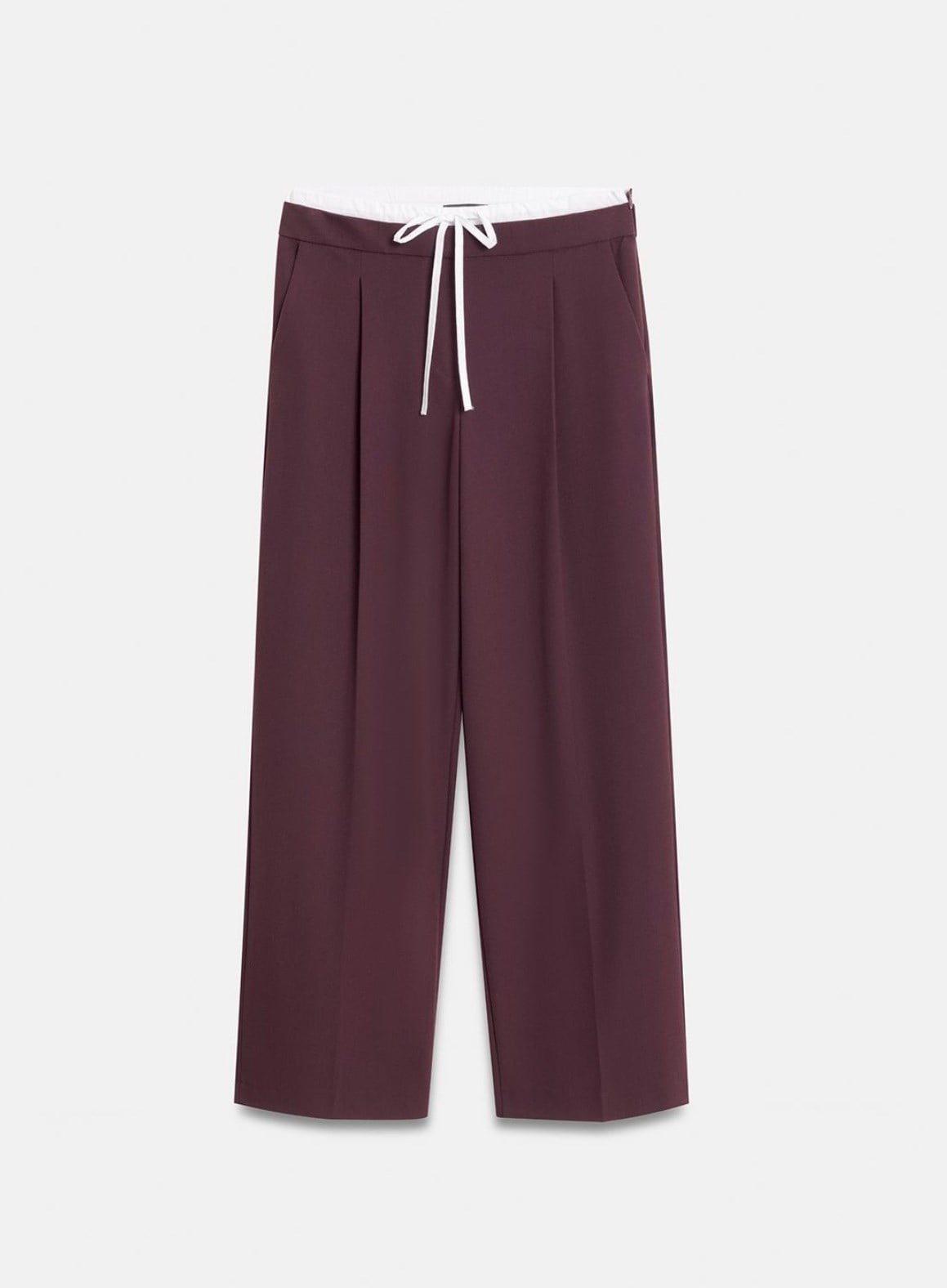 Bordo Çift belli geniş pantolon