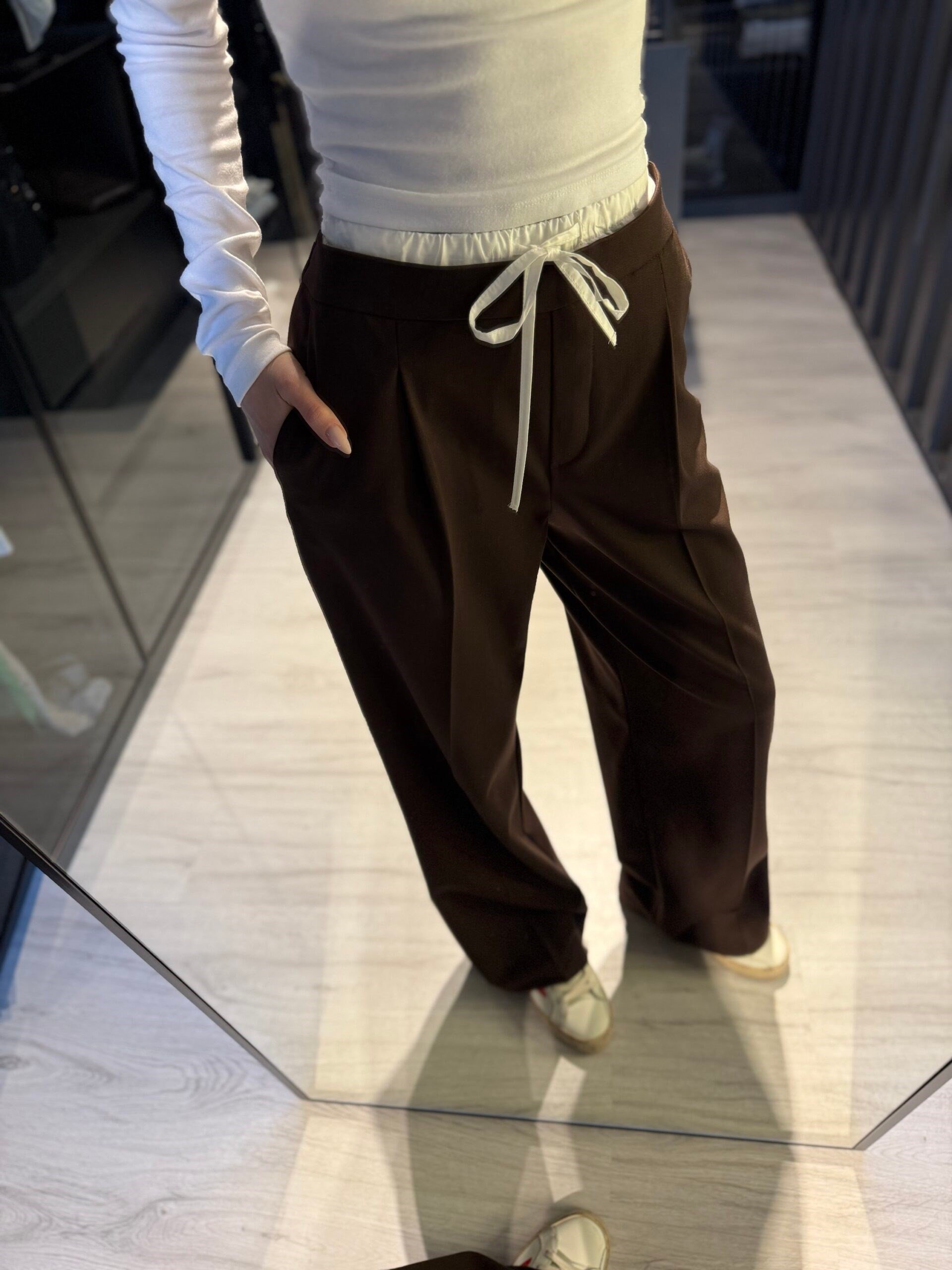 Çift belli geniş pantolon